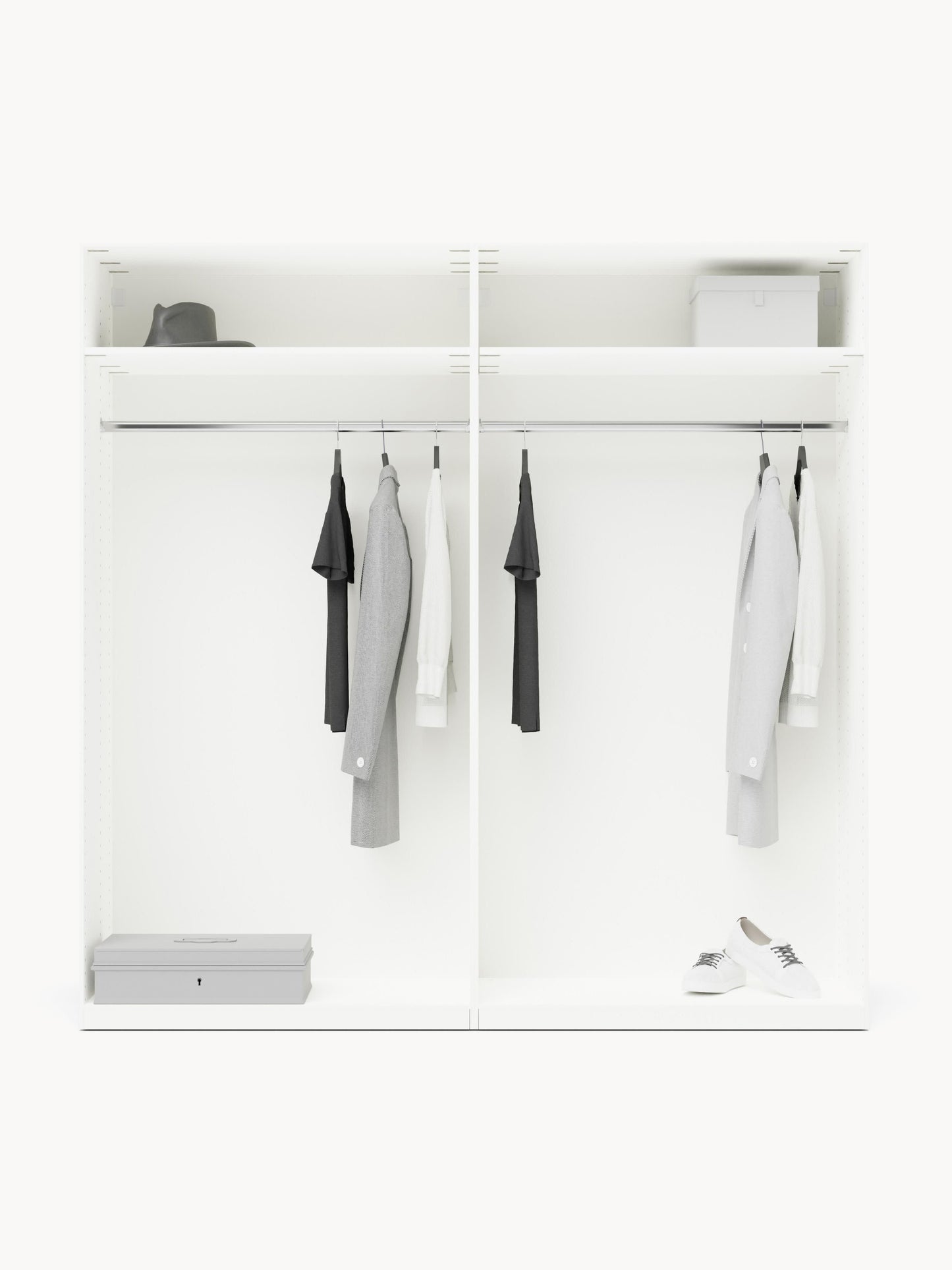 Charmoine Modular Hinged-Door Wardrobe, 200 cm Wide, in Various Sizes
