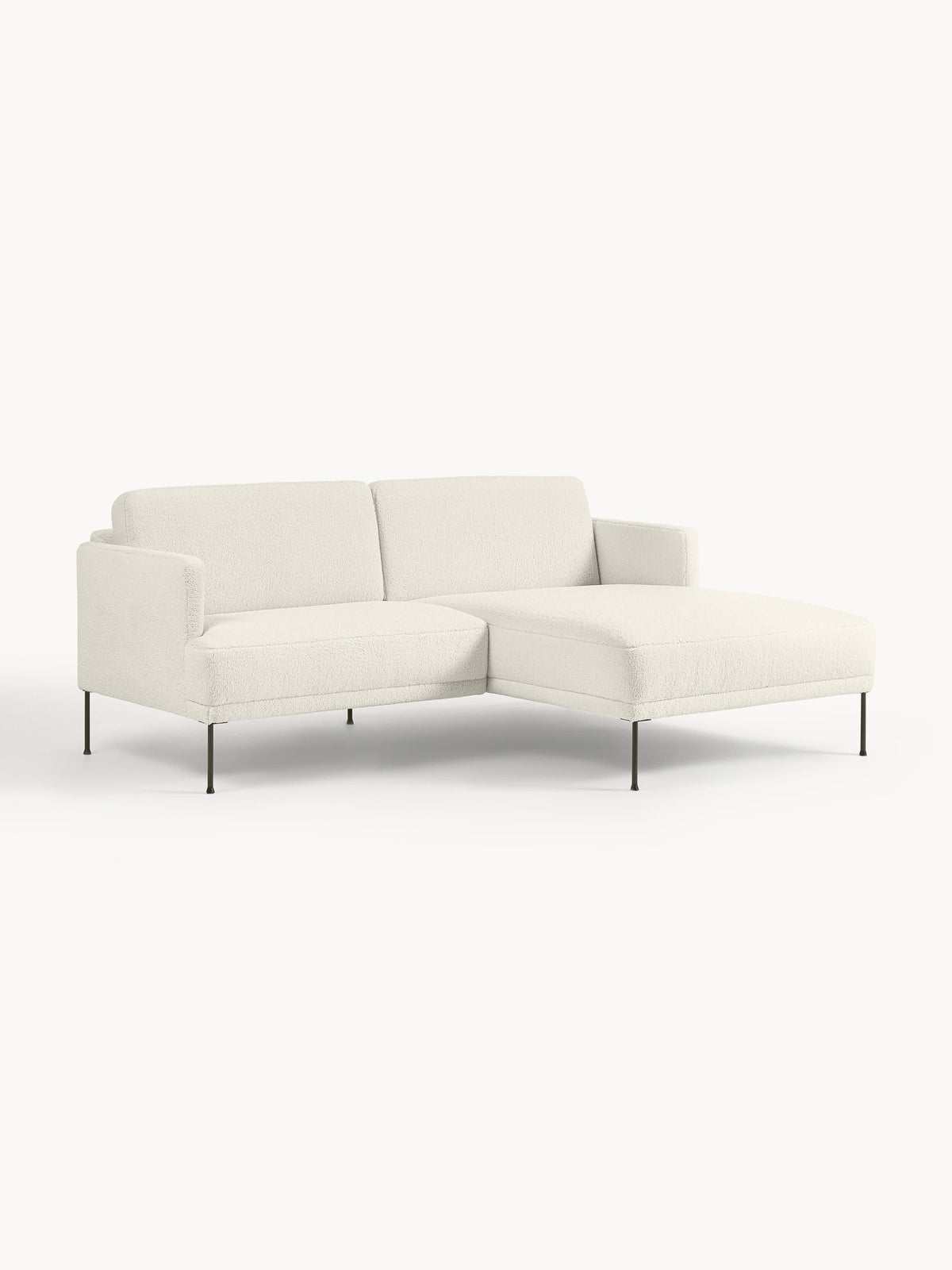 Fluzenna Corner Sofa in Teddy Fabric, Small