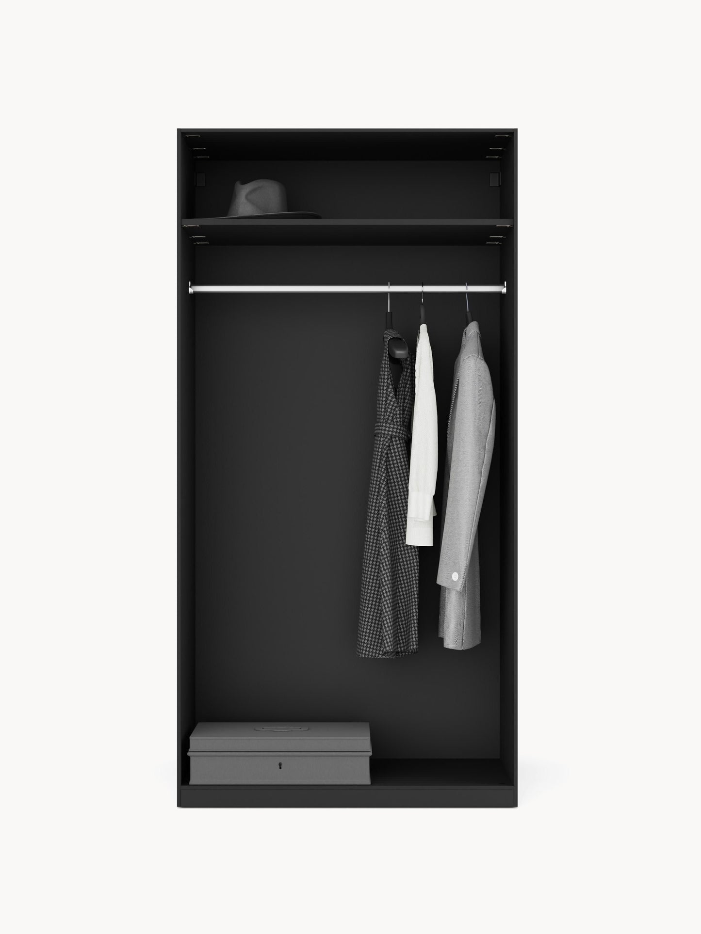 Lenvenno Modular Hinged-Door Wardrobe, 100 cm Wide, in Various Sizes