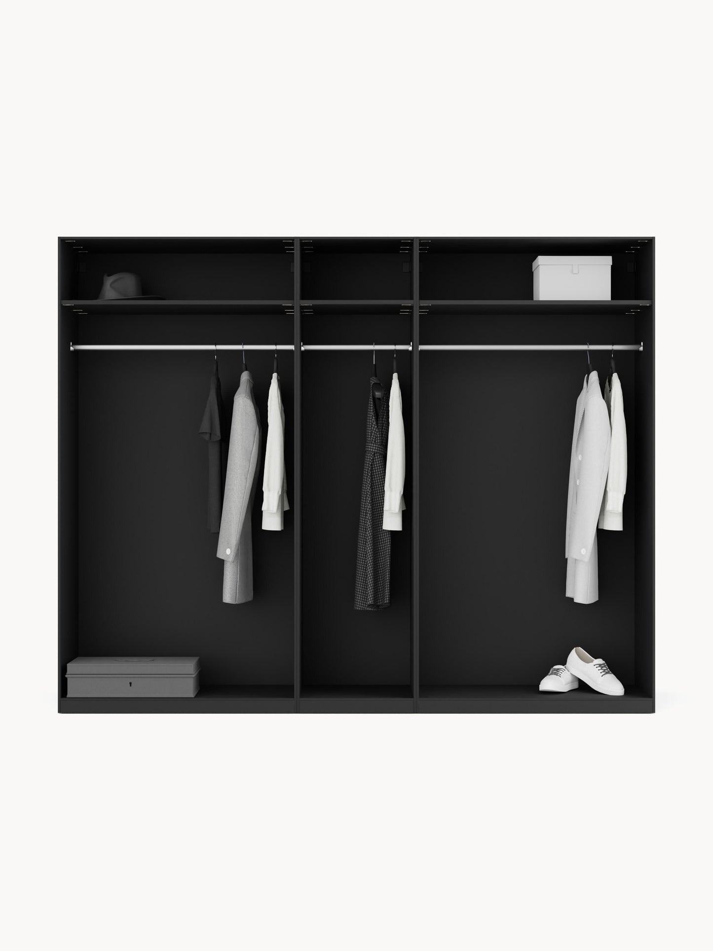 Lenvenno Modular Hinged-Door Wardrobe, 250 cm Wide, in Various Sizes
