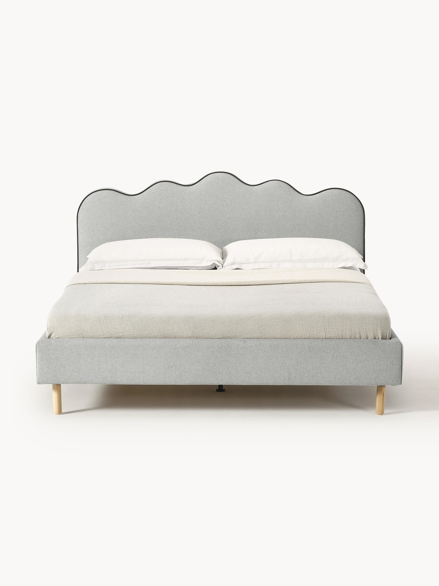 Romelis Upholstered Bed with Wavy Headboard