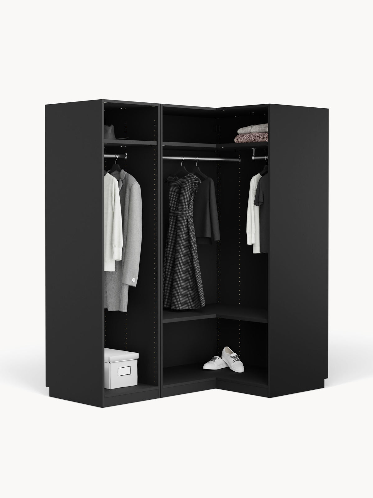 Simfia Modular Corner Wardrobe, 165 cm Wide, in Various Sizes