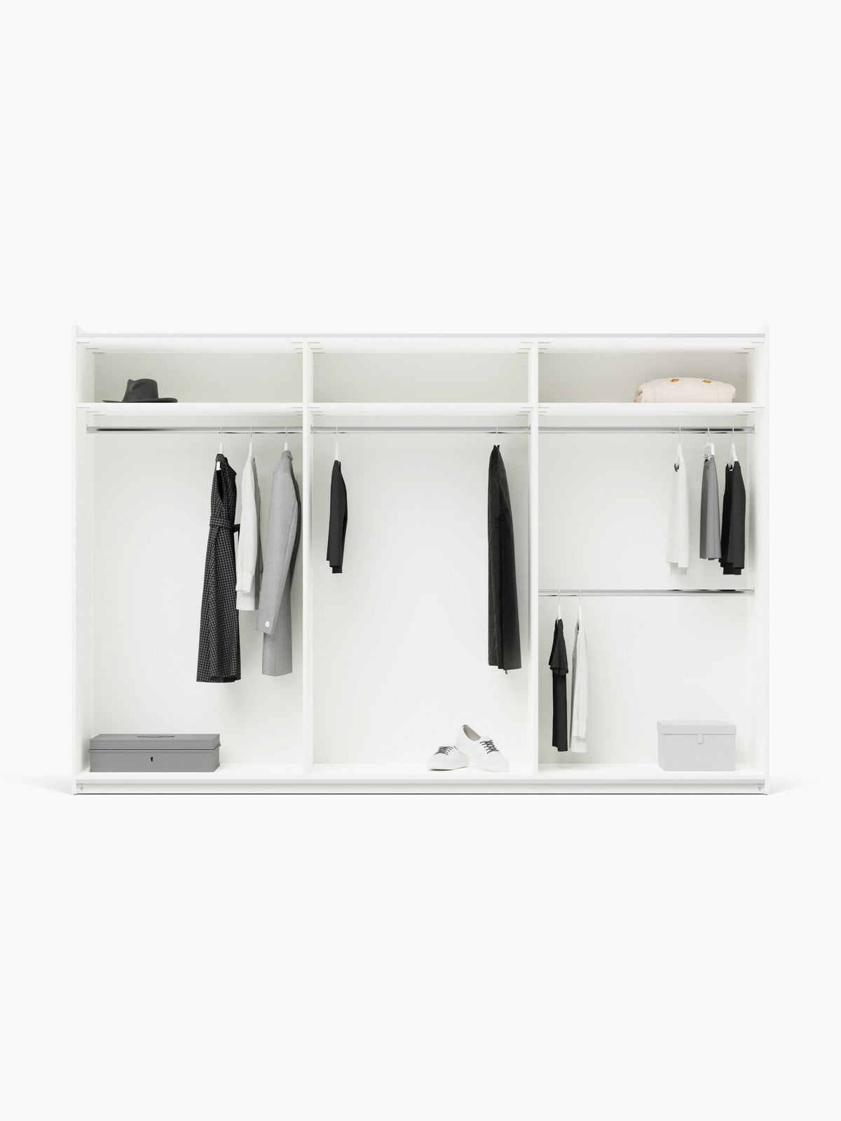 Simfia Modular Sliding-Door Wardrobe, 300 cm Wide, in Various Sizes