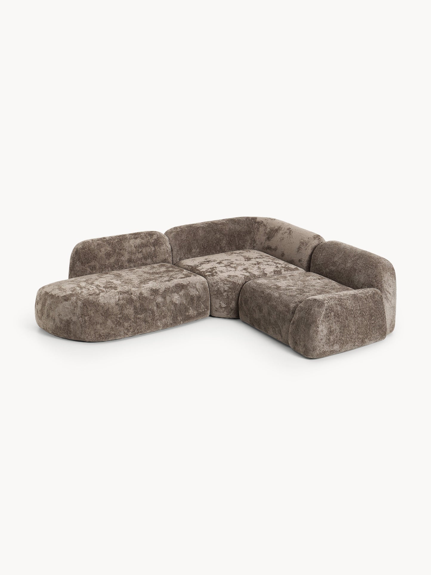 Wolzania Teddy Bouclé Modular Corner Sofa (4-Seater) with Chaise Longue