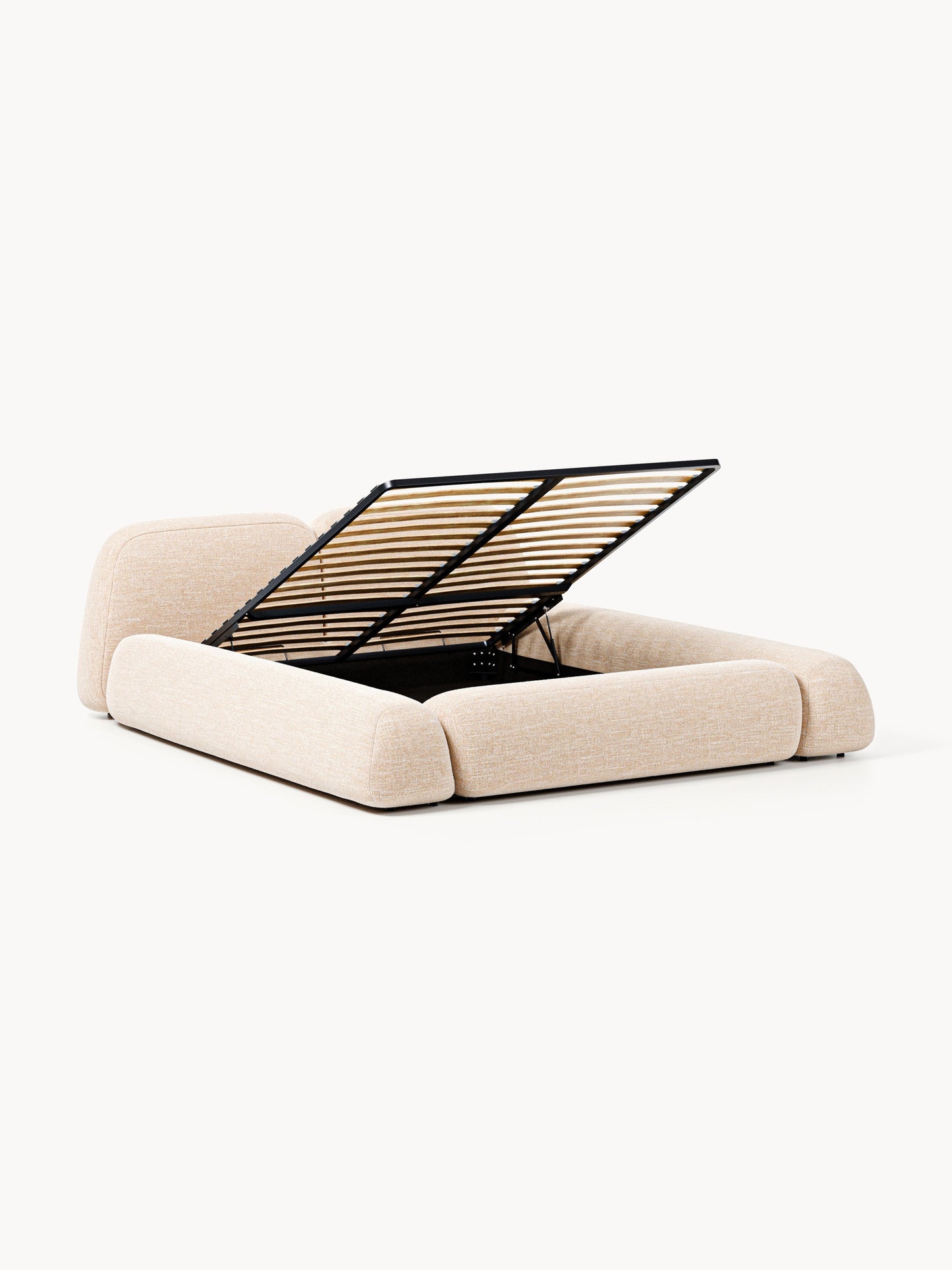 Wolzania Upholstered Bed in Bouclé with Storage