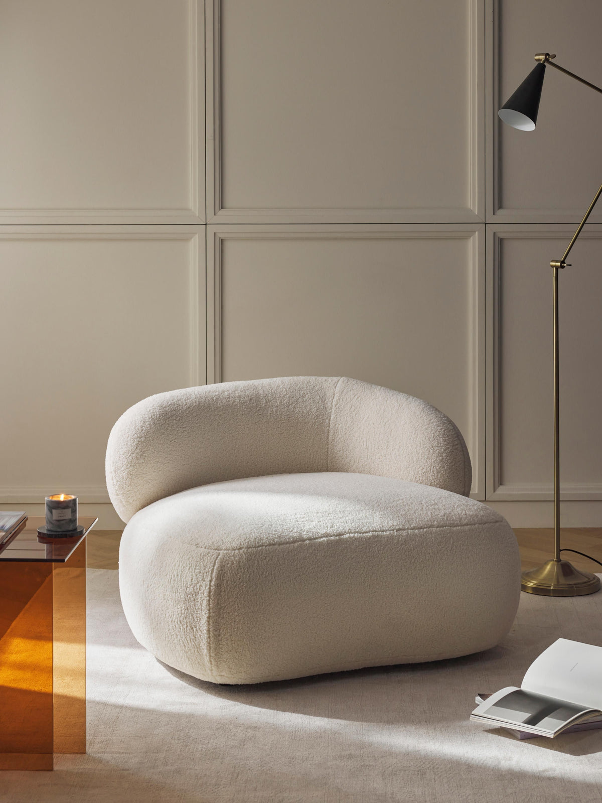 Albiana Lounge Chair in Teddy Fur