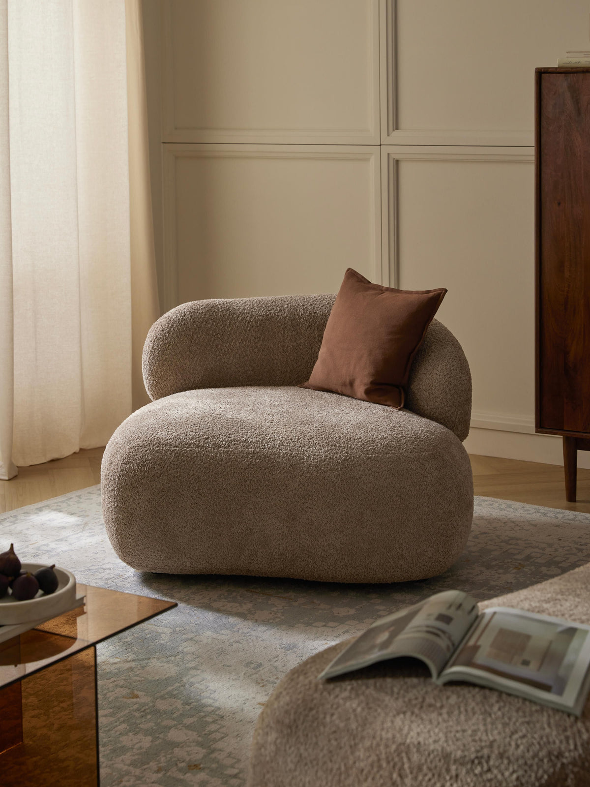 Albiana Teddy Bouclé Lounge Chair