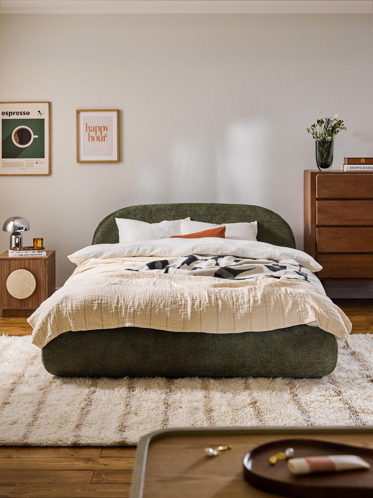 Albiana Teddy Bouclé Upholstered Bed