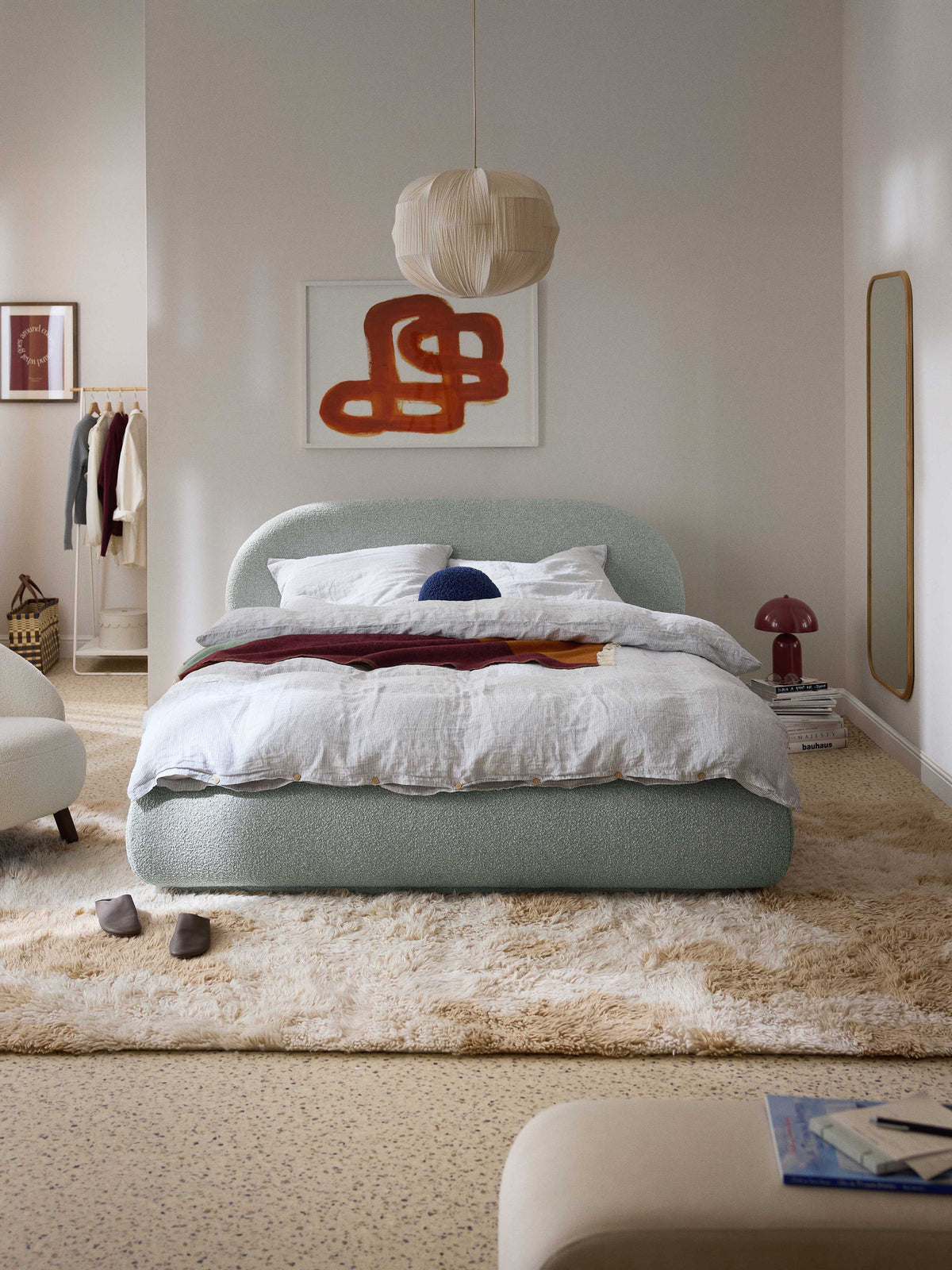 Albiana Upholstered Bed in Bouclé