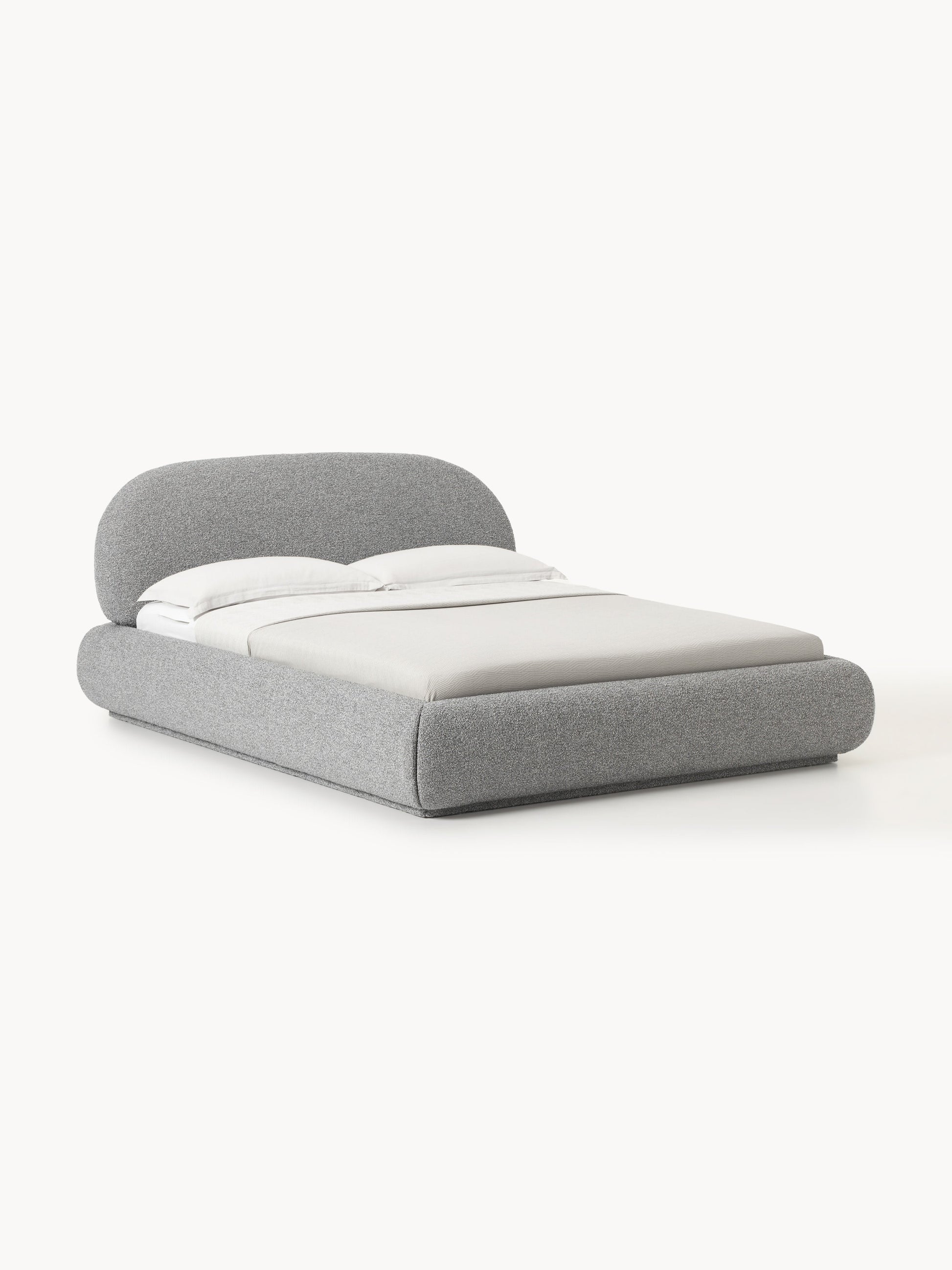 Albiana Upholstered Bed in Bouclé with Storage
