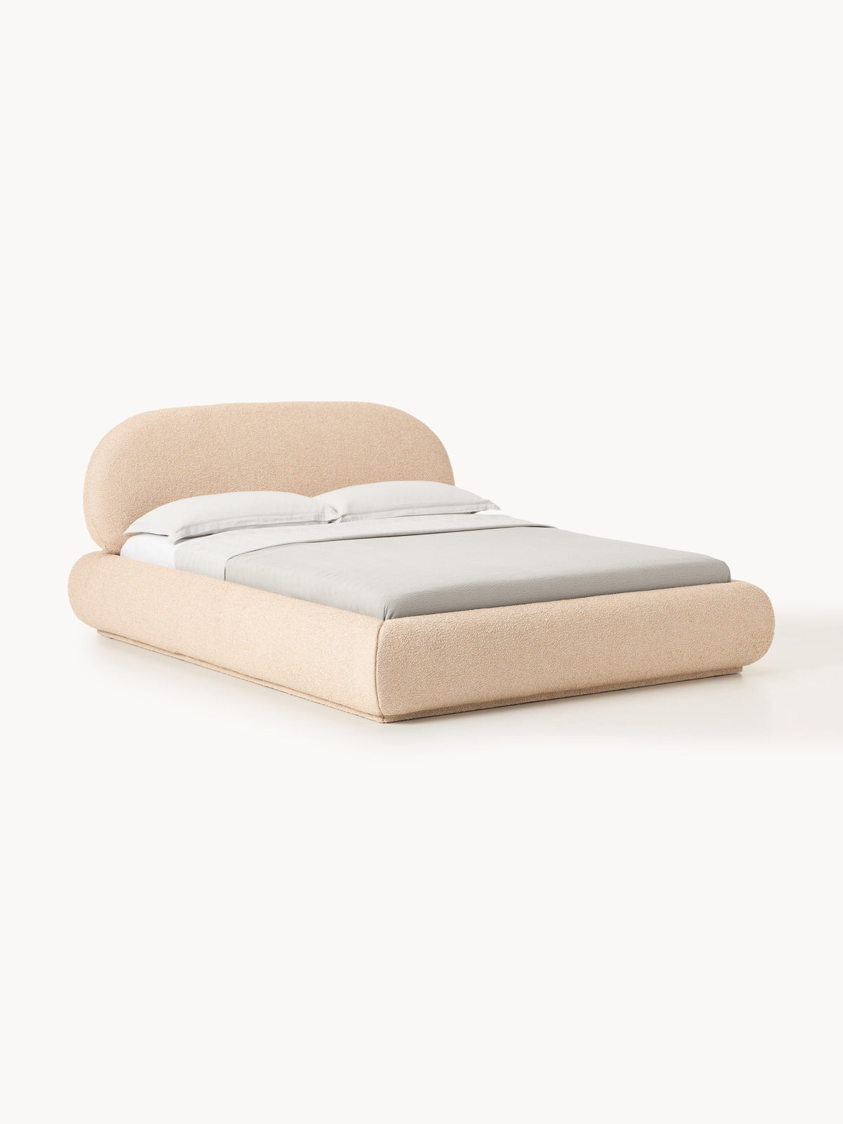 Albiana Upholstered Bed in Bouclé with Storage