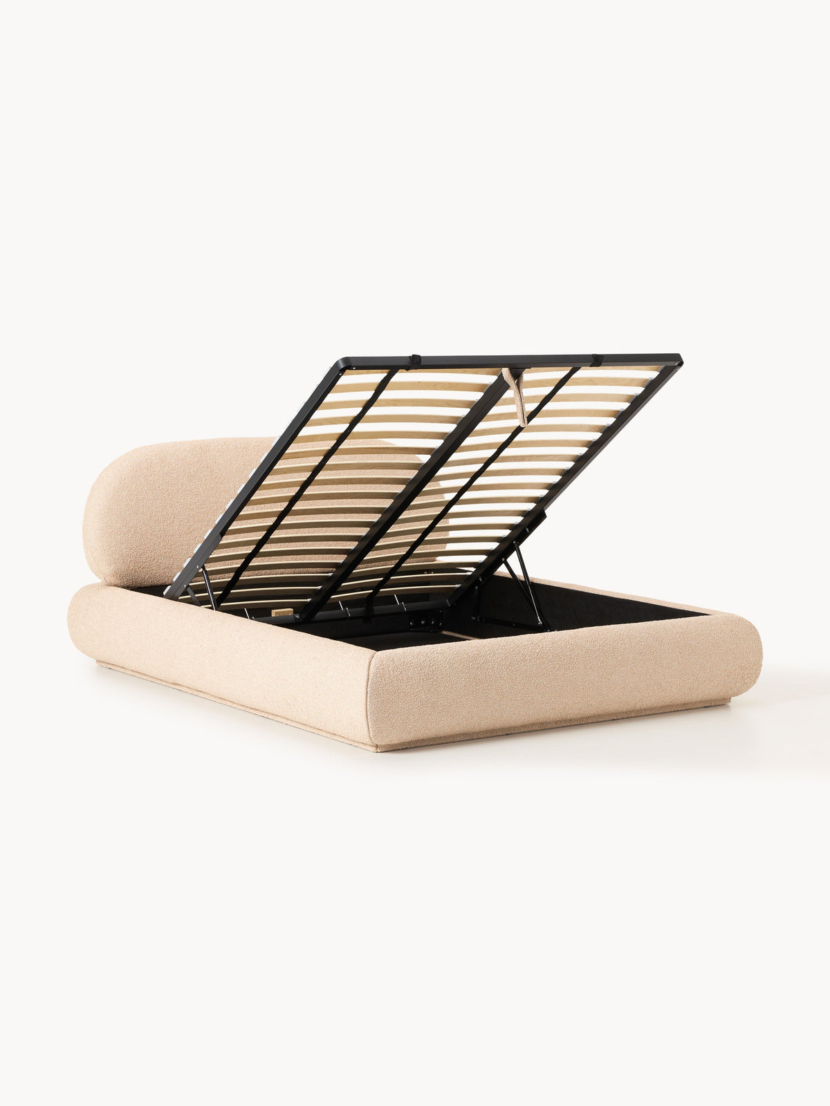 Albiana Upholstered Bed in Bouclé with Storage