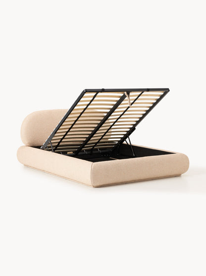Albiana Upholstered Bed in Bouclé with Storage