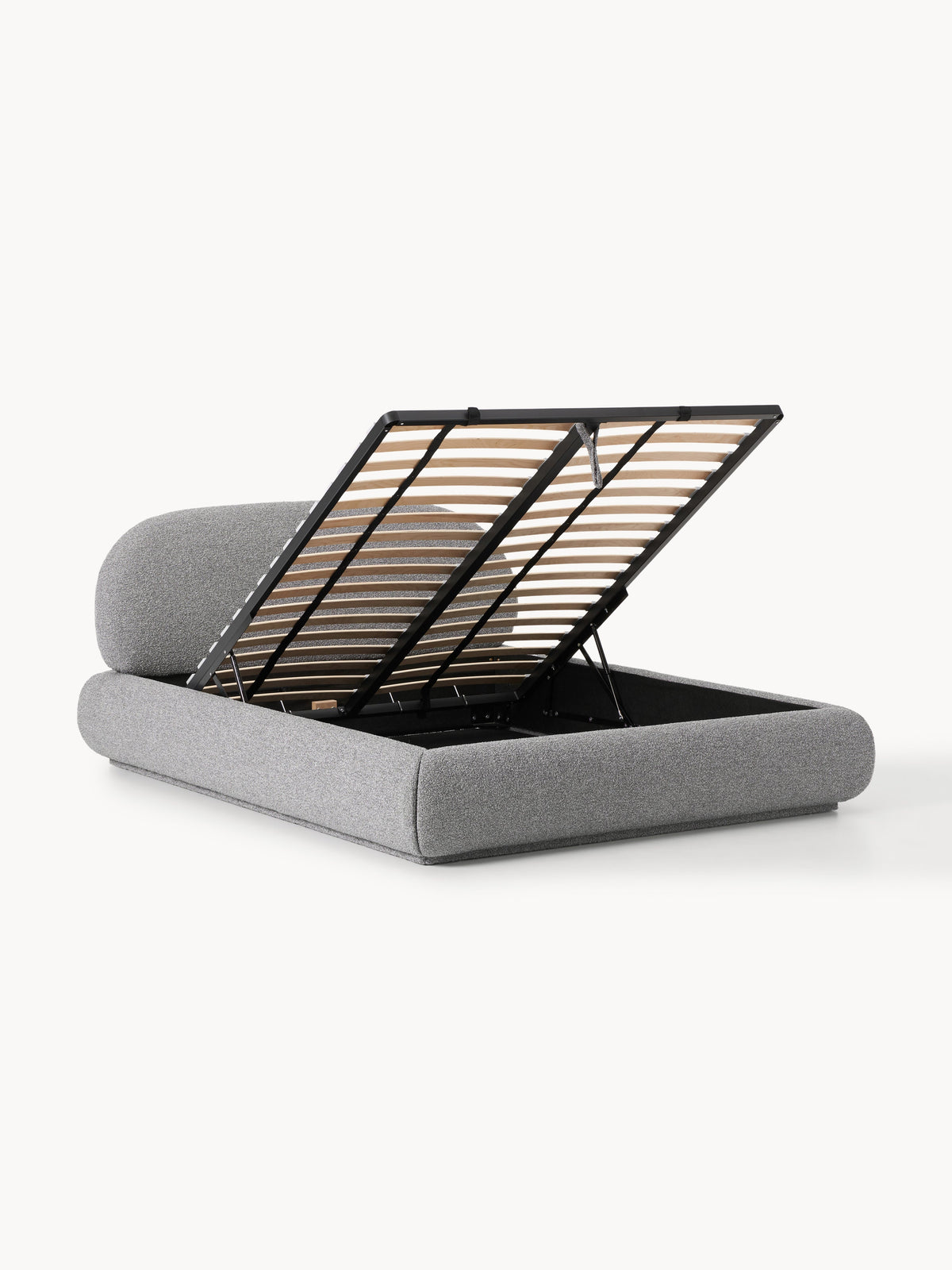 Albiana Upholstered Bed in Bouclé with Storage