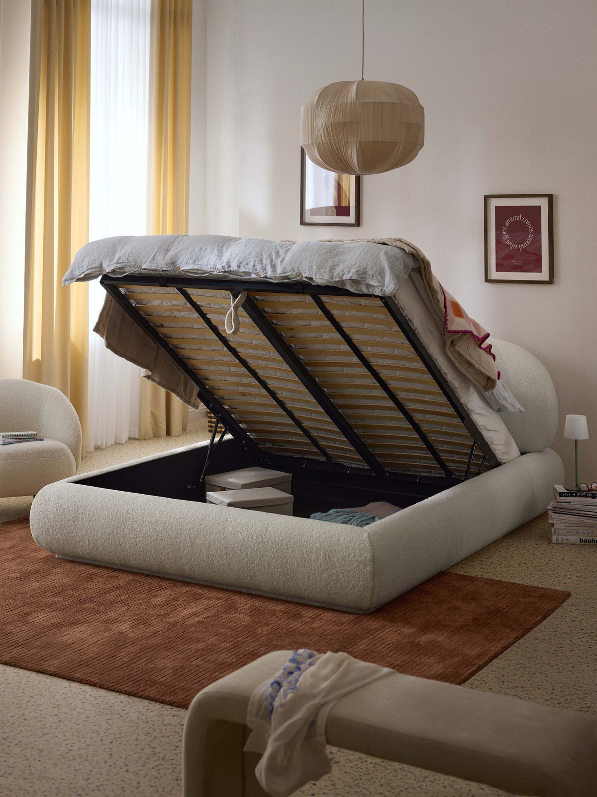 Albiana Upholstered Teddy Bed with Storage