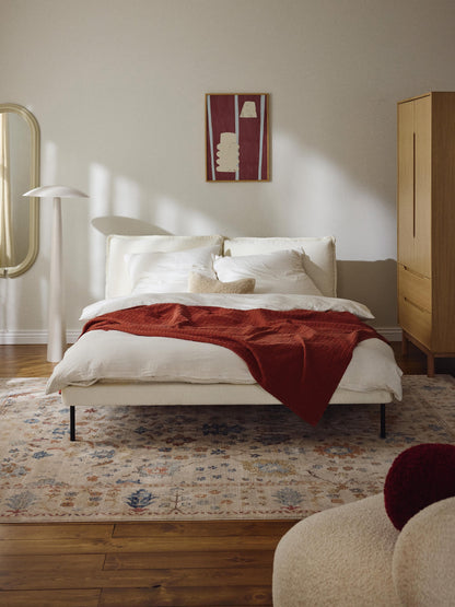 Amelfia Teddy Bouclé Upholstered Bed