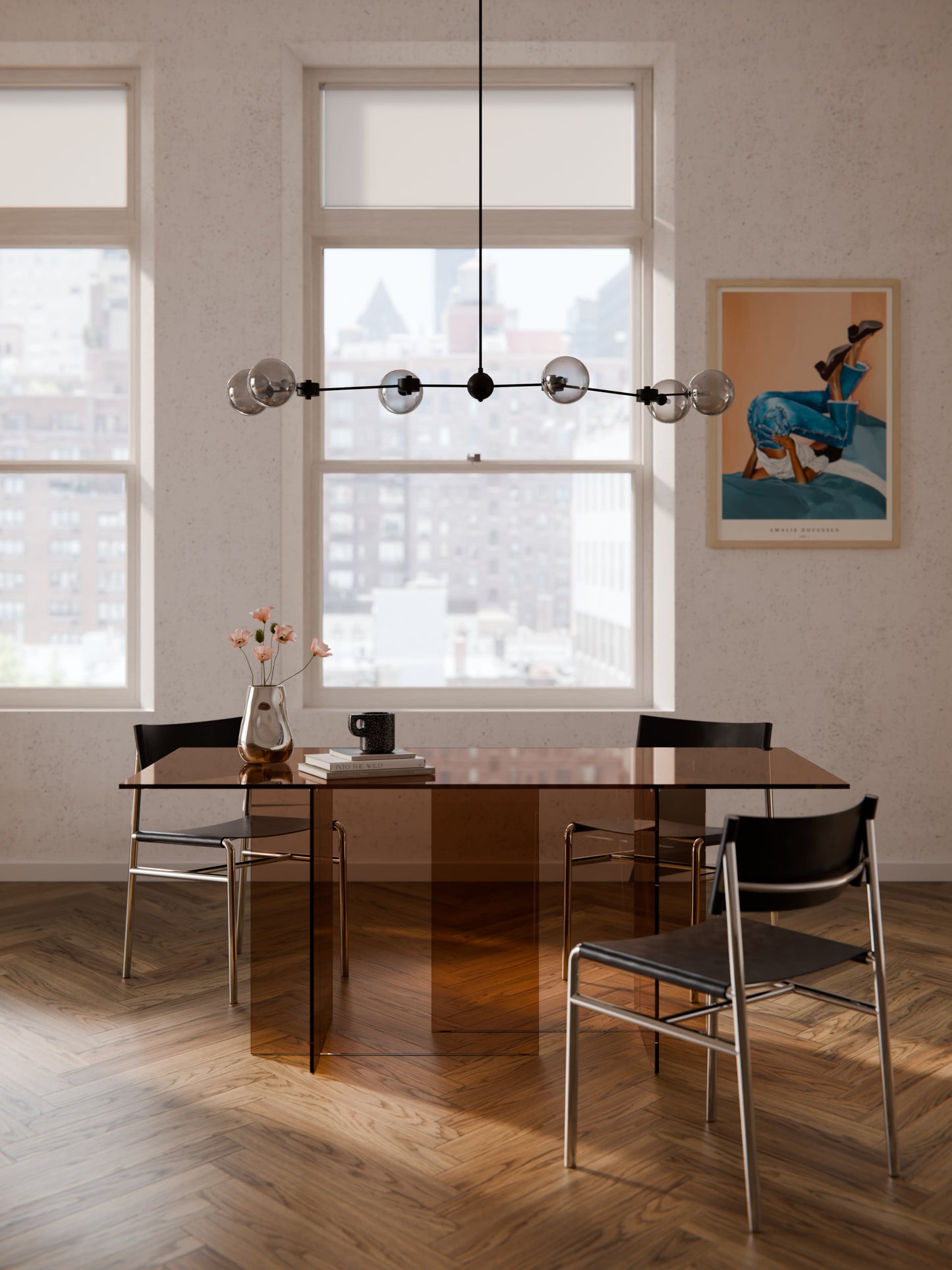 Anoudie Dining Table in Glass, 180 x 90 cm