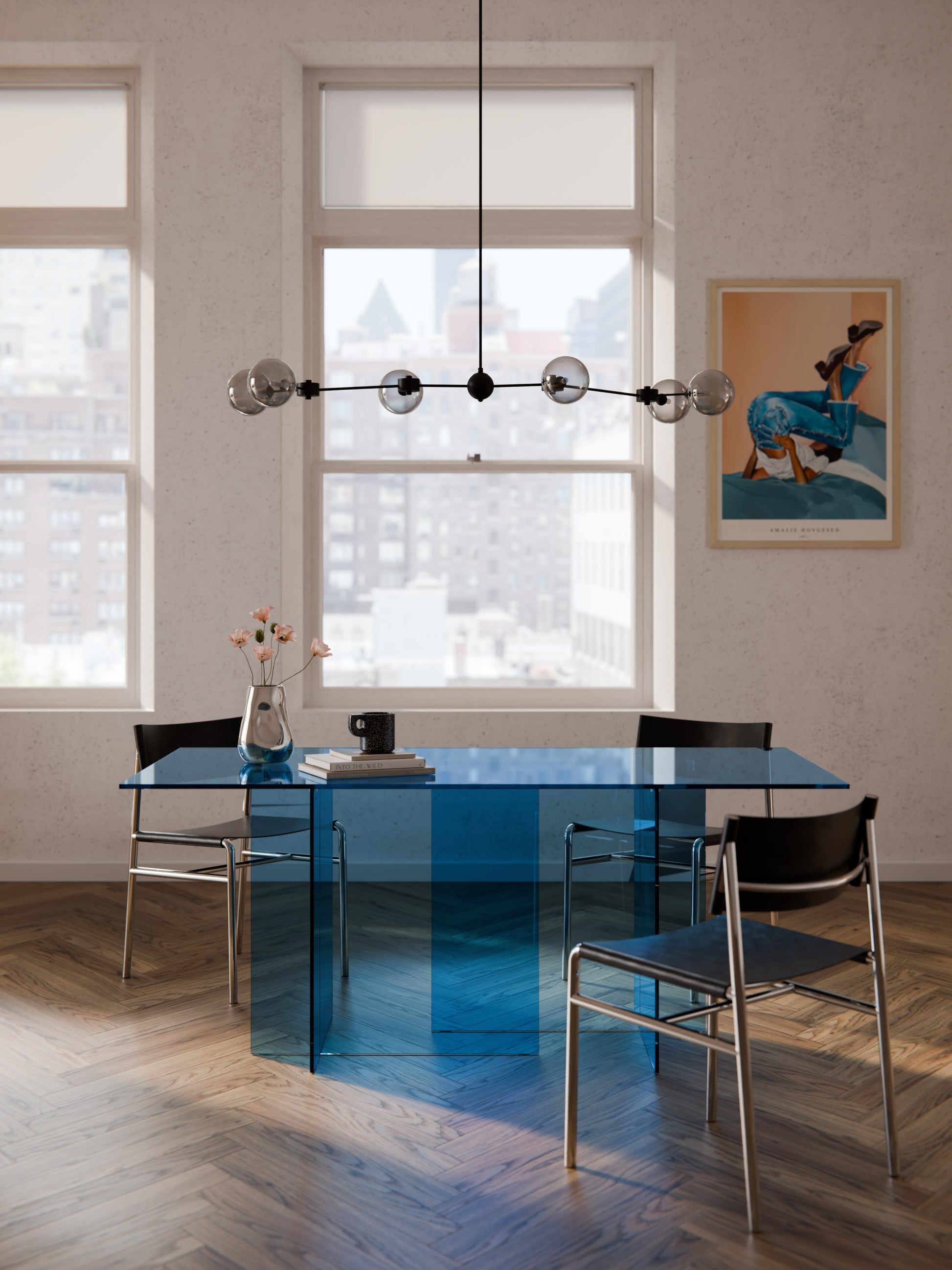 Anoudie Dining Table in Glass, 180 x 90 cm