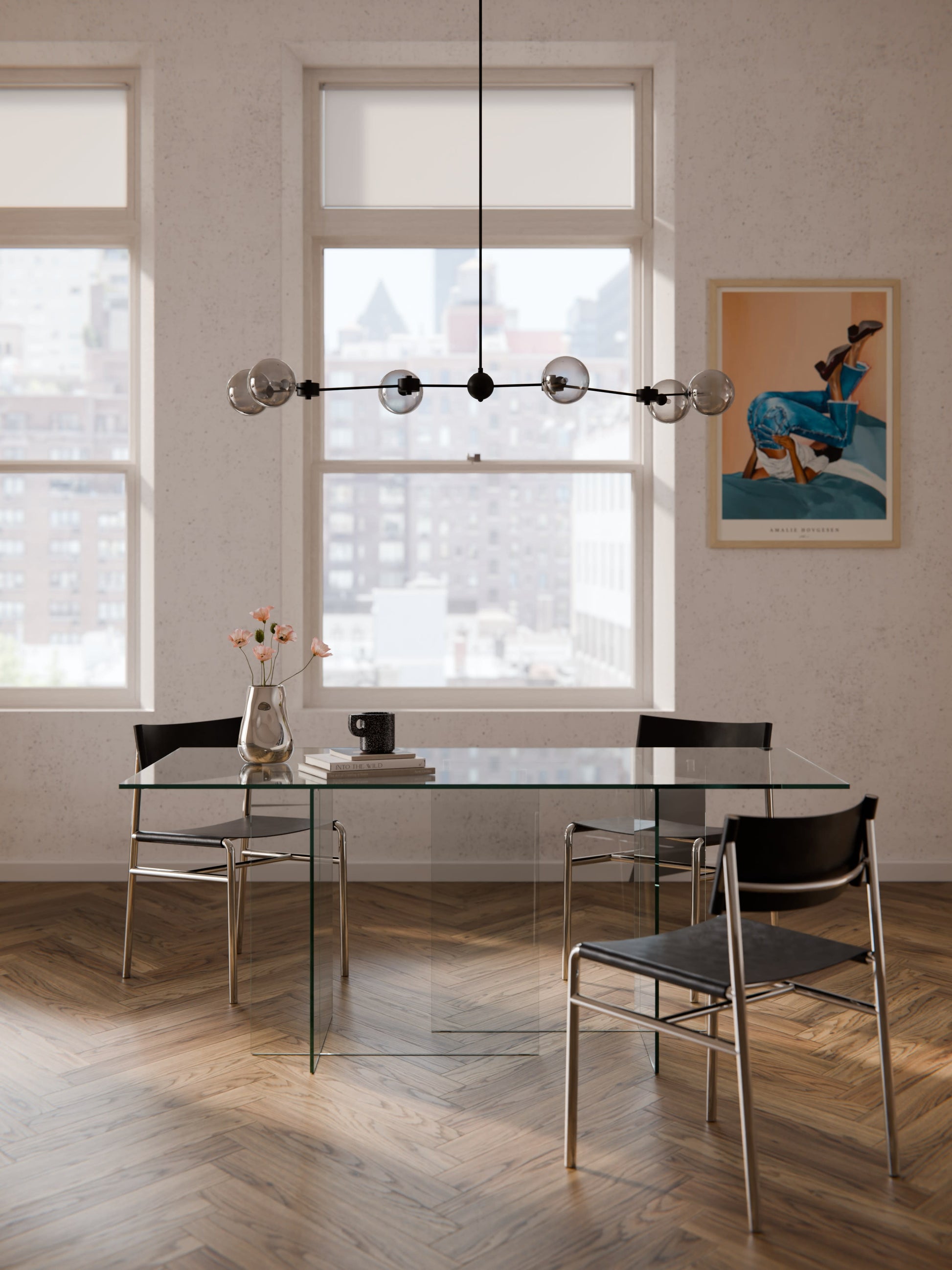 Anoudie Dining Table in Glass, 180 x 90 cm