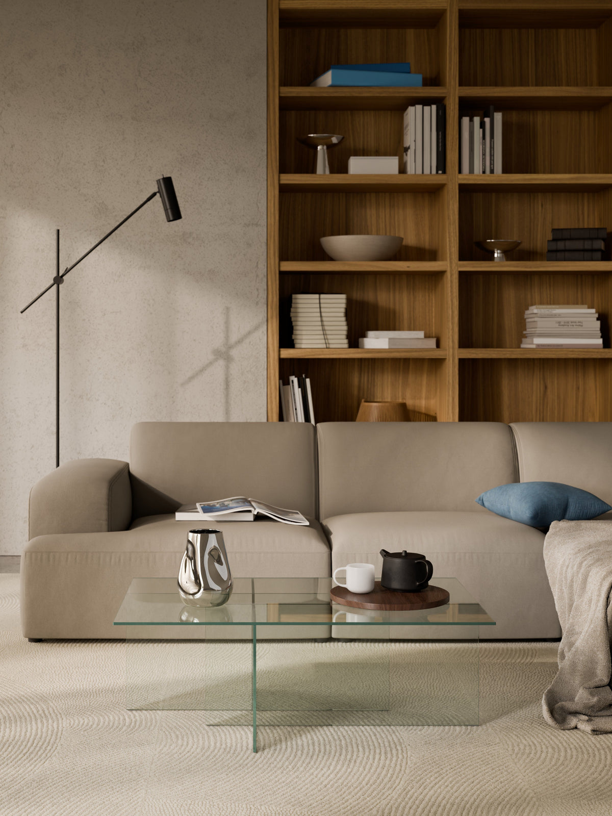 Anoudie Glass Coffee Table, W 102 cm