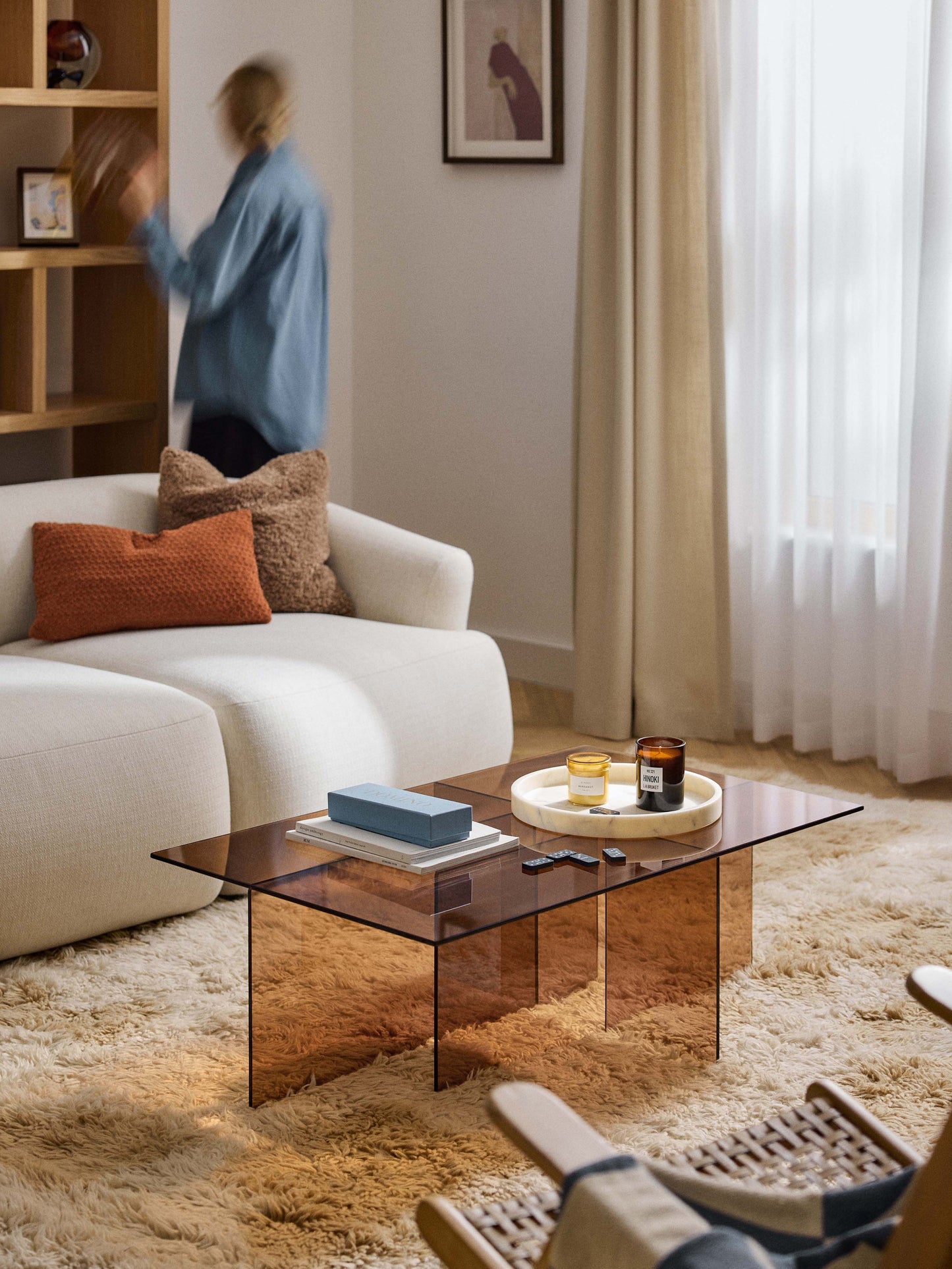 Anoudie Glass Coffee Table, W 102 cm