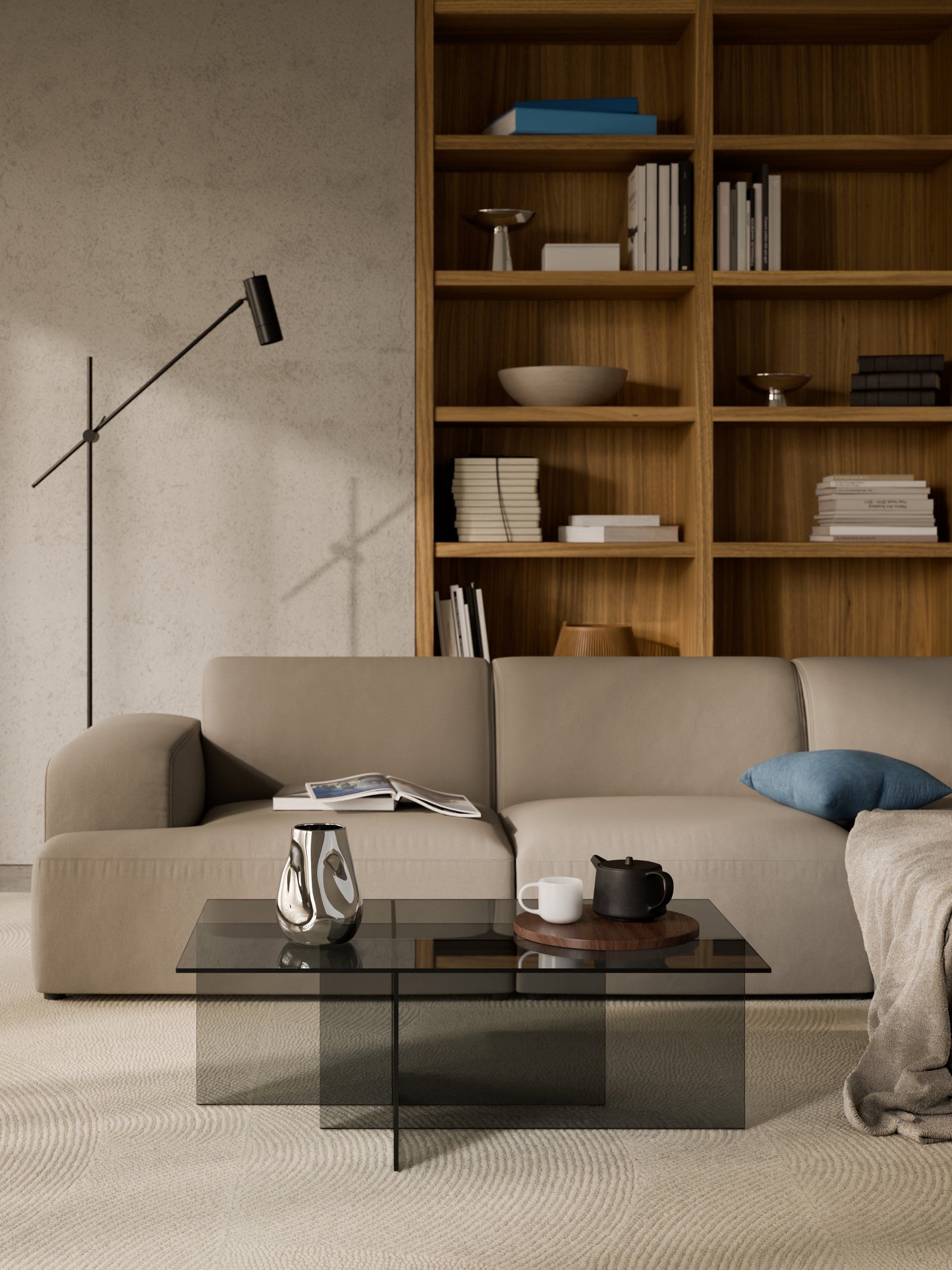 Anoudie Glass Coffee Table, W 102 cm