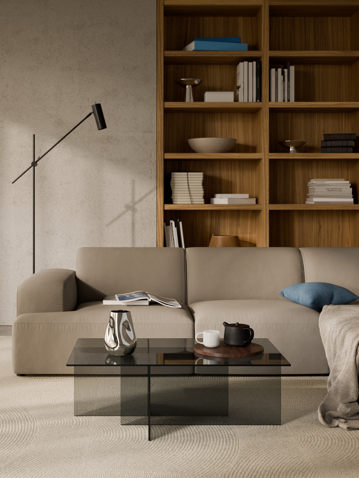 Anoudie Glass Coffee Table, W 102 cm