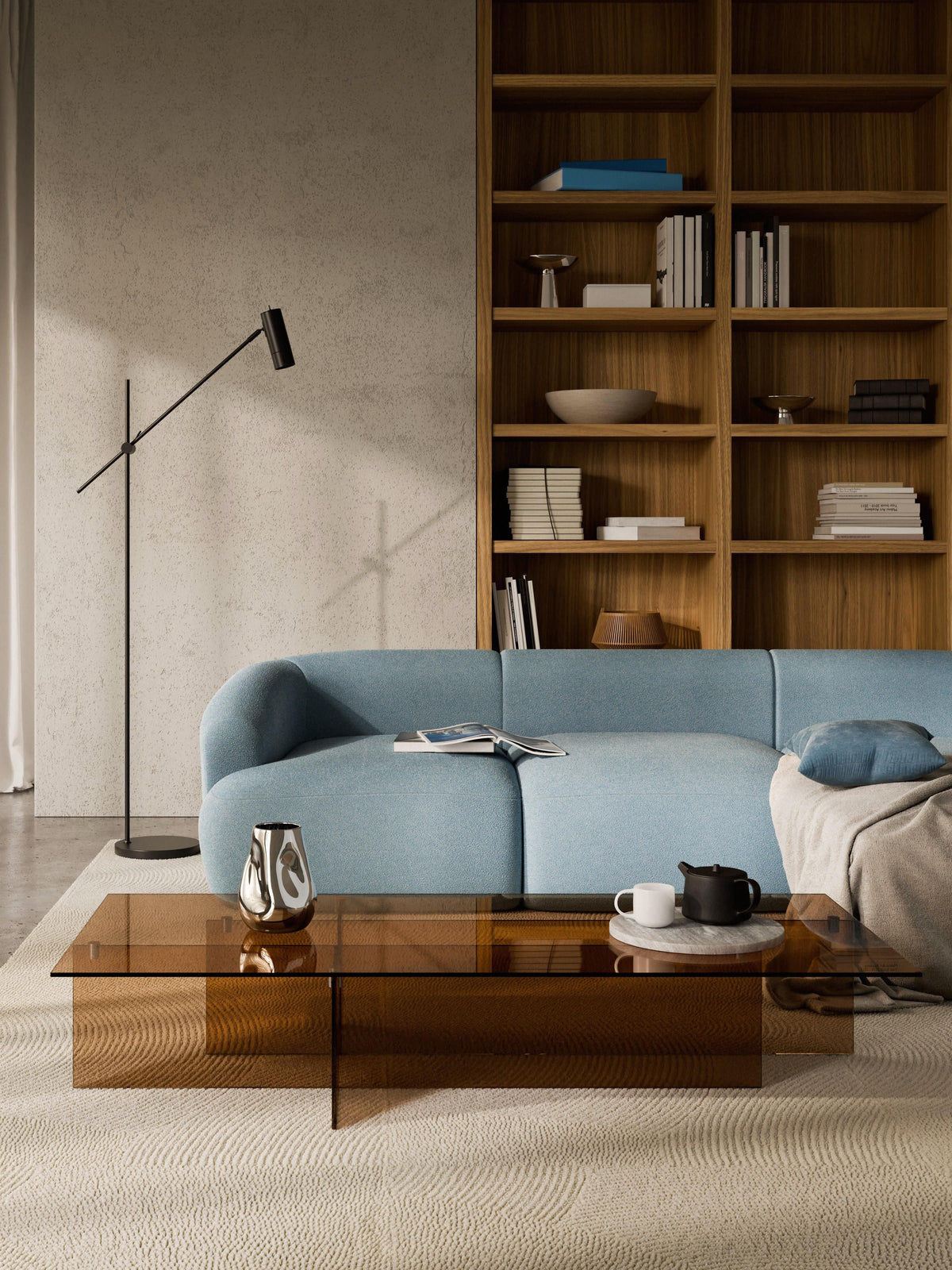 Anoudie Large Glass Coffee Table, W 160 cm