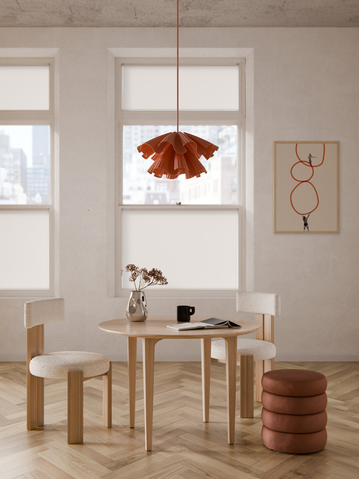 Archessi Oak Round Dining Table, Ø 110 cm