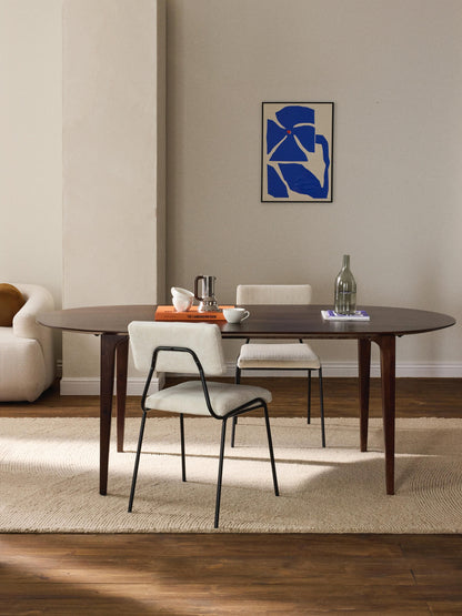 Archessi Oval Dining Table in Mango Wood, 200 x 100 cm