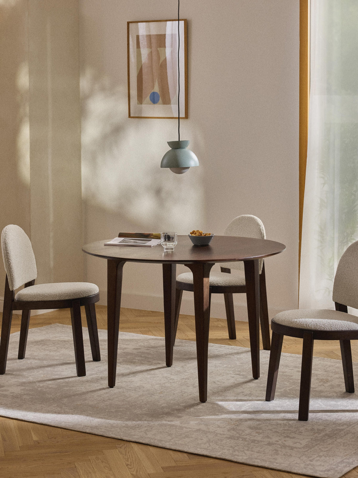 Archessi Round Dining Table in Mango Wood, Ø 110 cm