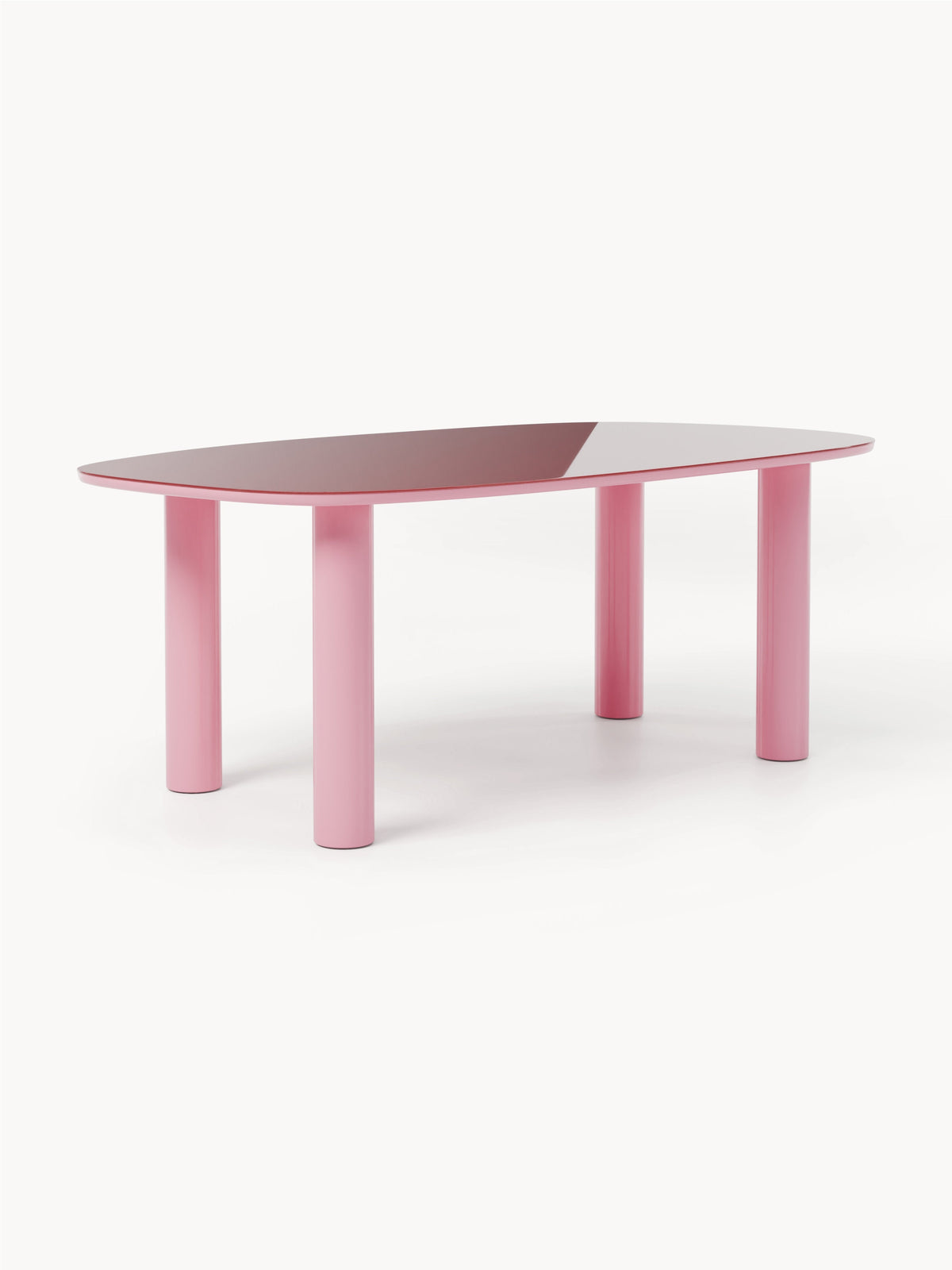 Benvenno Organic Dining Table, Glass Top, 200 x 110 cm