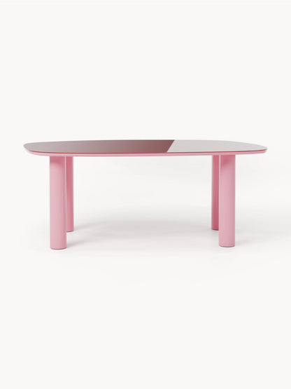 Benvenno Organic Dining Table, Glass Top, 200 x 110 cm