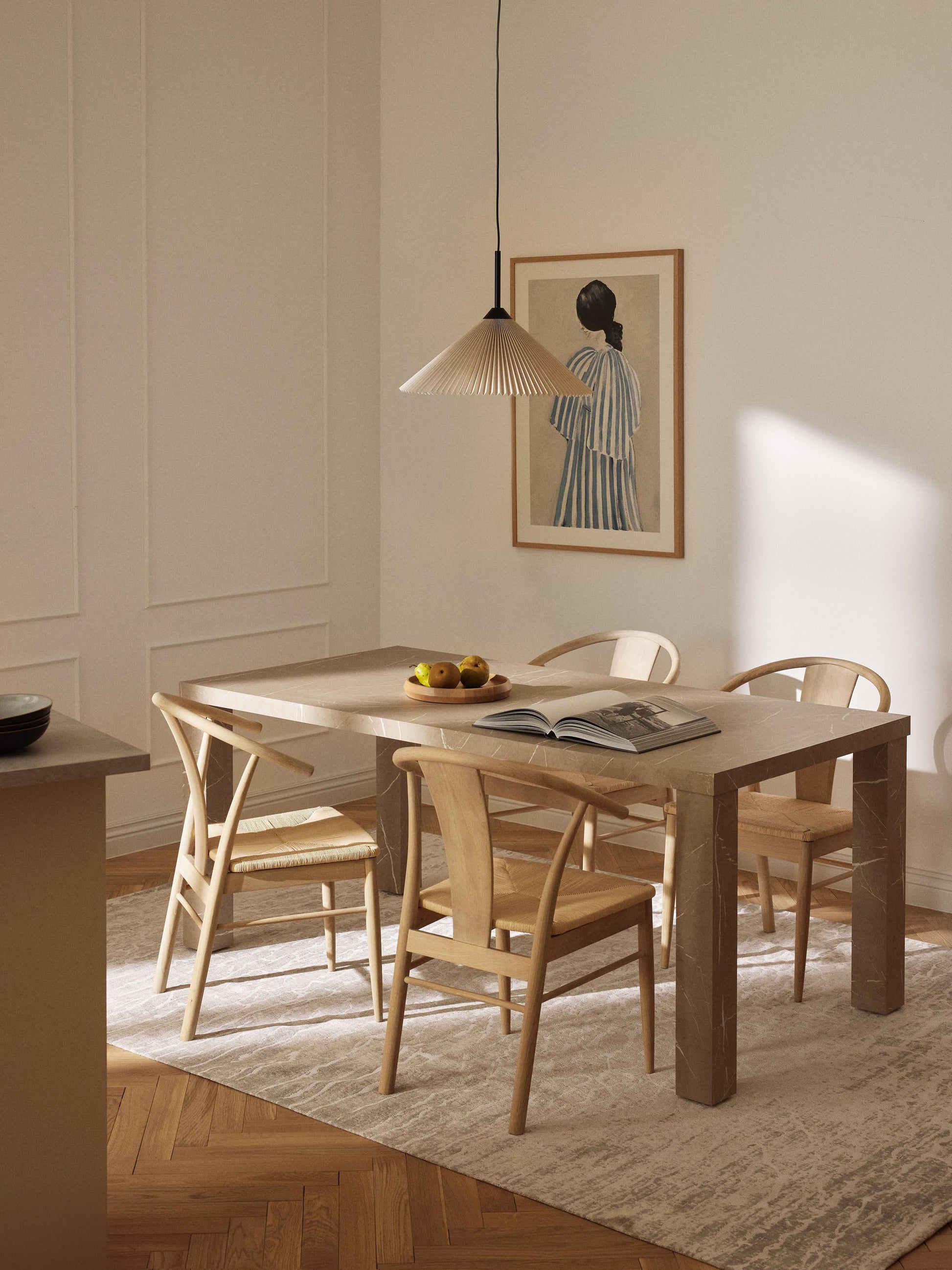 Carlaro Dining Table in Marble Look, 180 x 90 cm