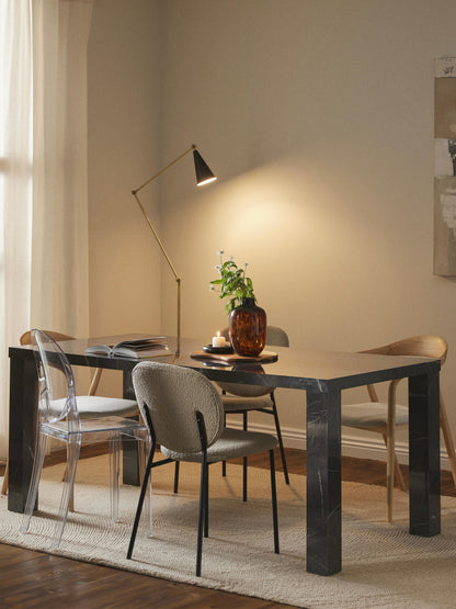 Carlaro Dining Table in Marble Look, 180 x 90 cm