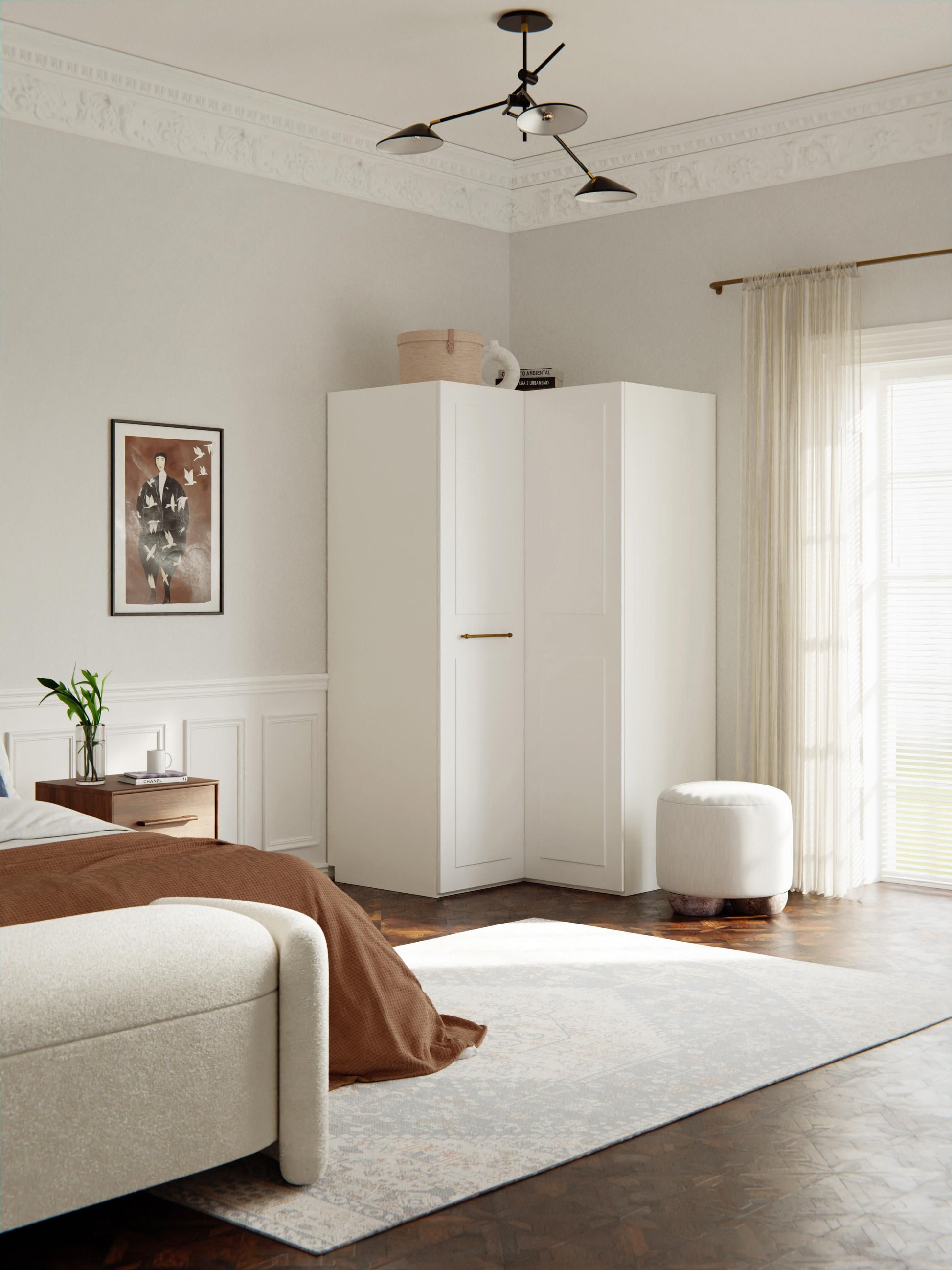 Charmoine Modular Corner Wardrobe, 115 cm Wide