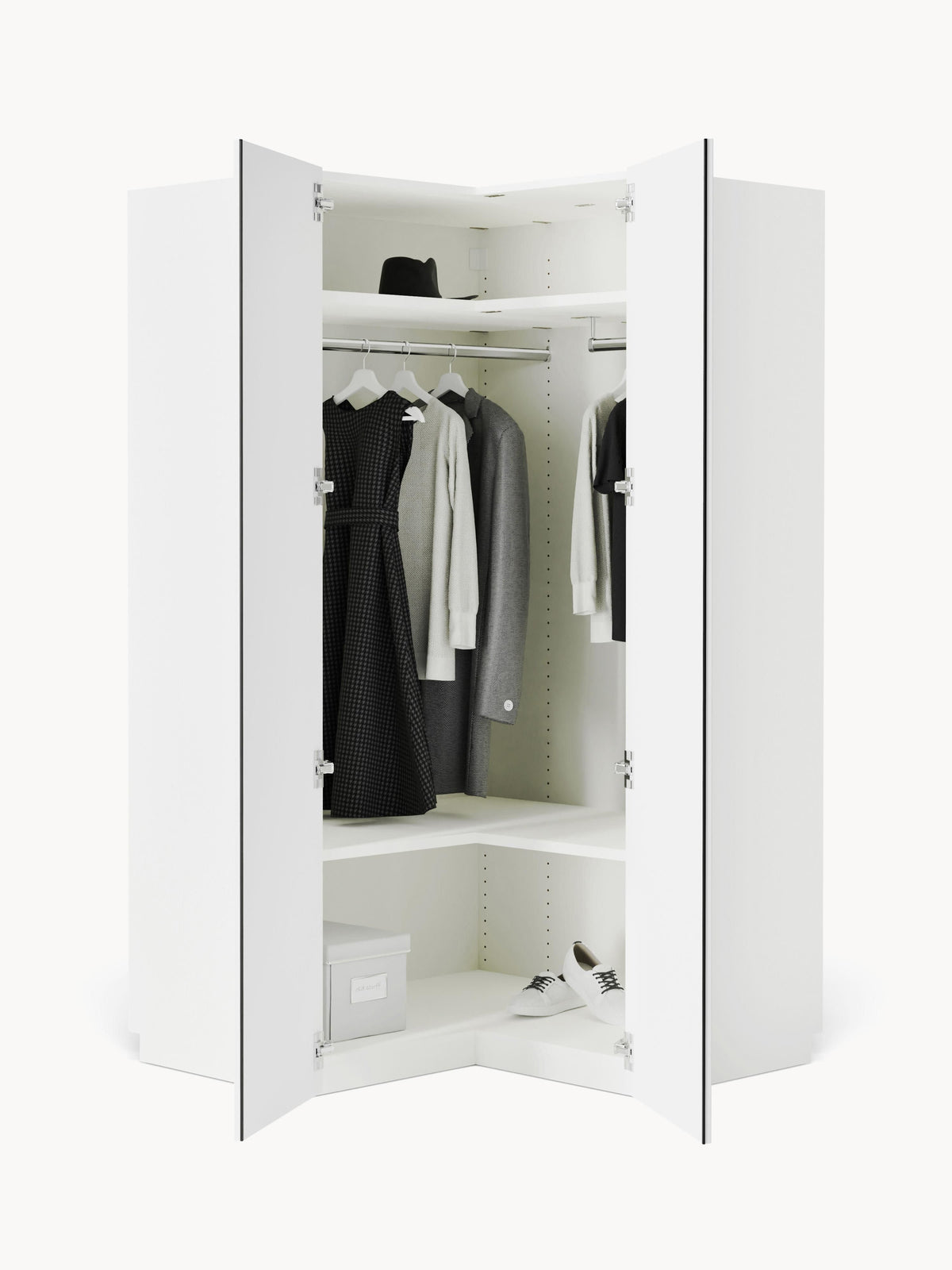 Charmoine Modular Corner Wardrobe, 115 cm Wide