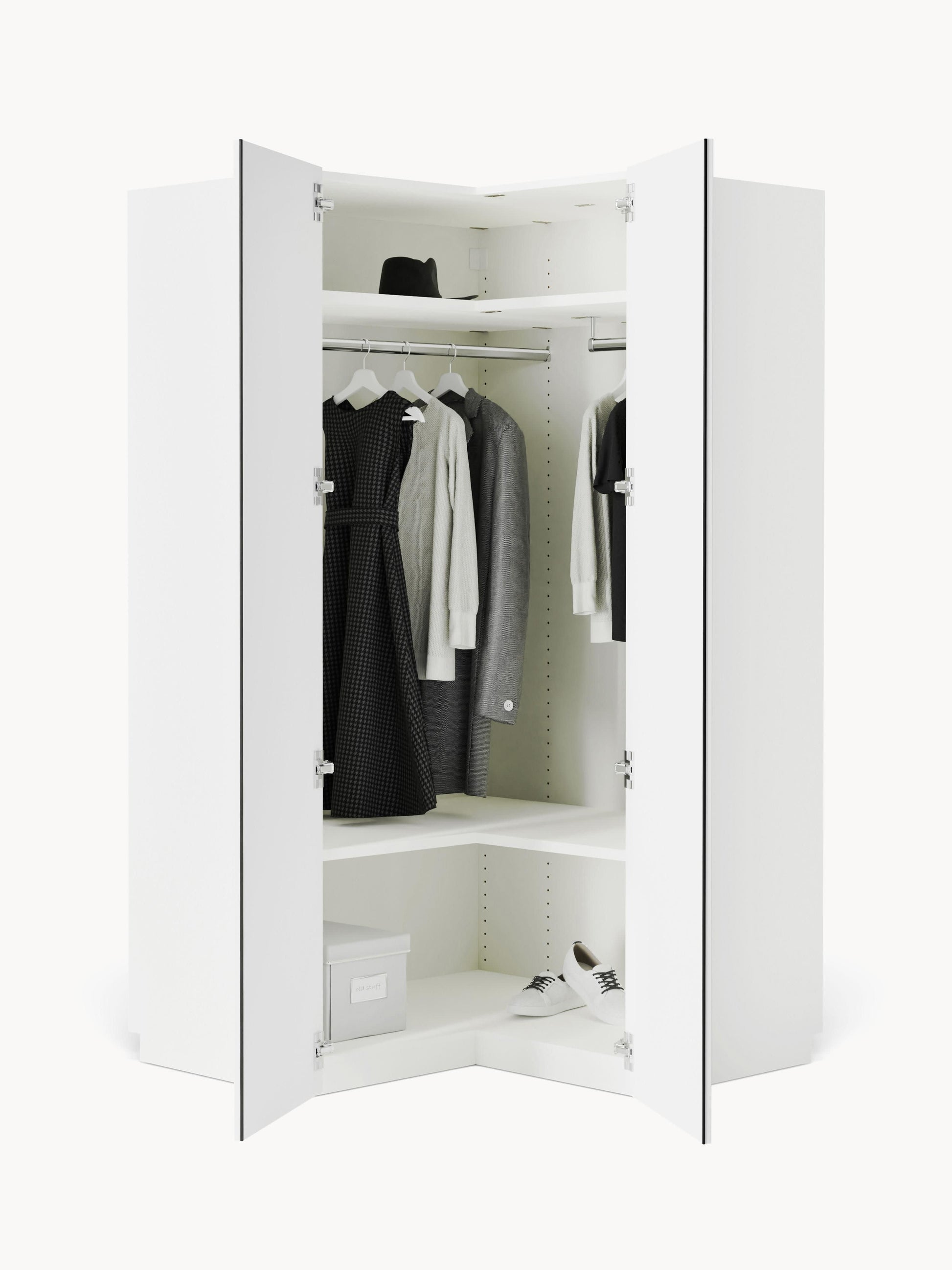 Charmoine Modular Corner Wardrobe, 115 cm Wide