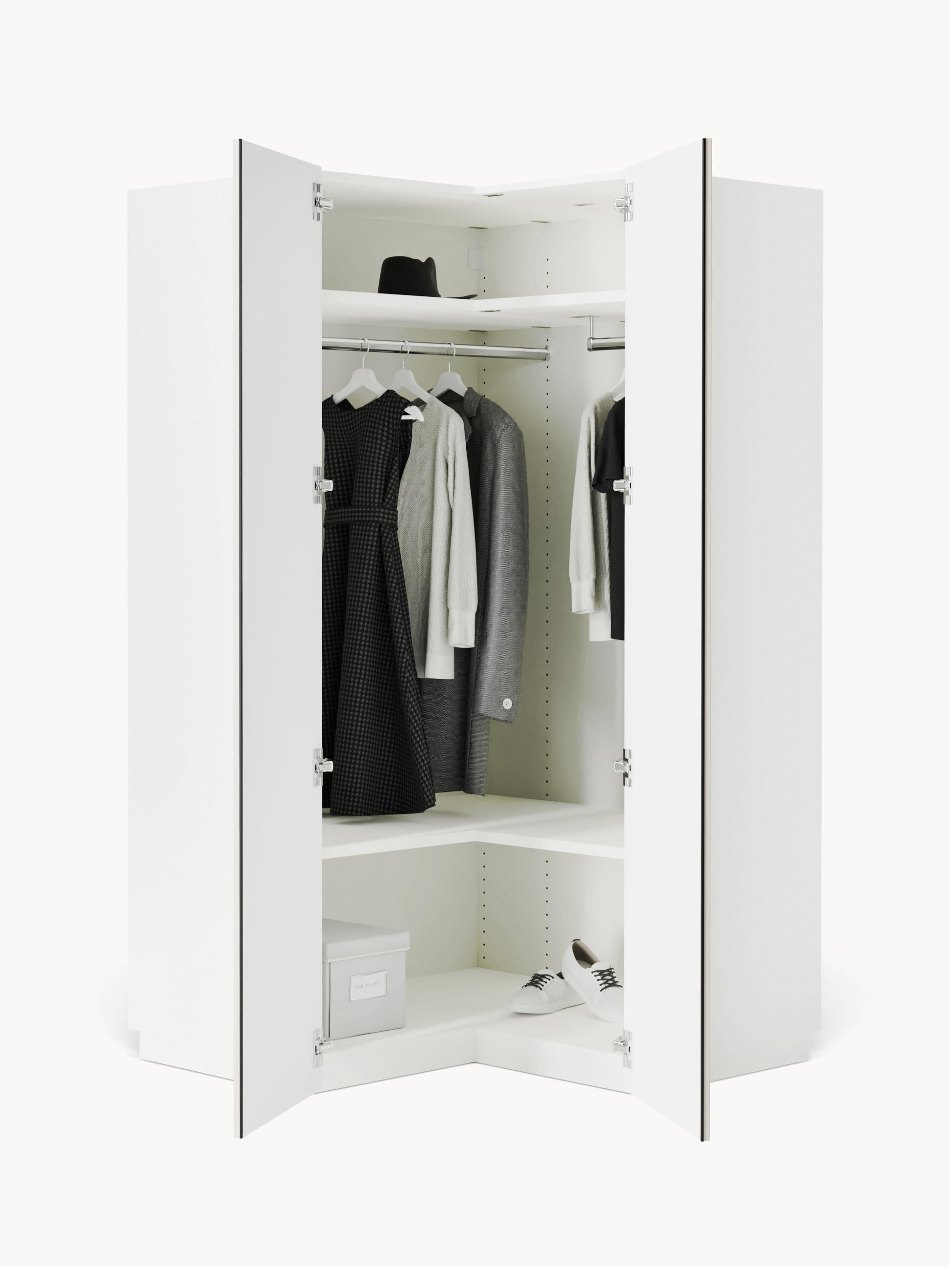 Charmoine Modular Corner Wardrobe, 115 cm Wide