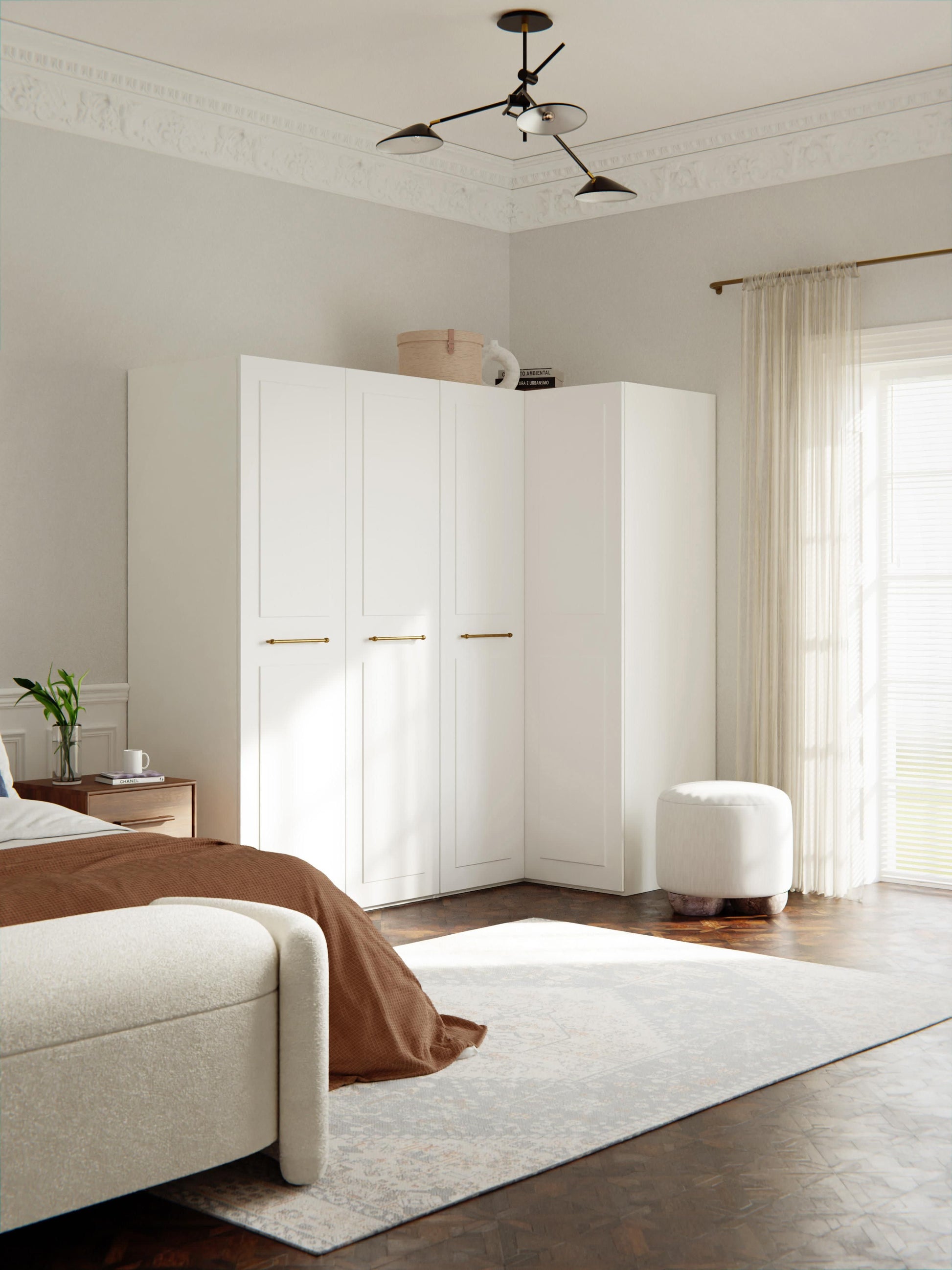Charmoine Modular Corner Wardrobe, 215 cm Wide, in Various Sizes