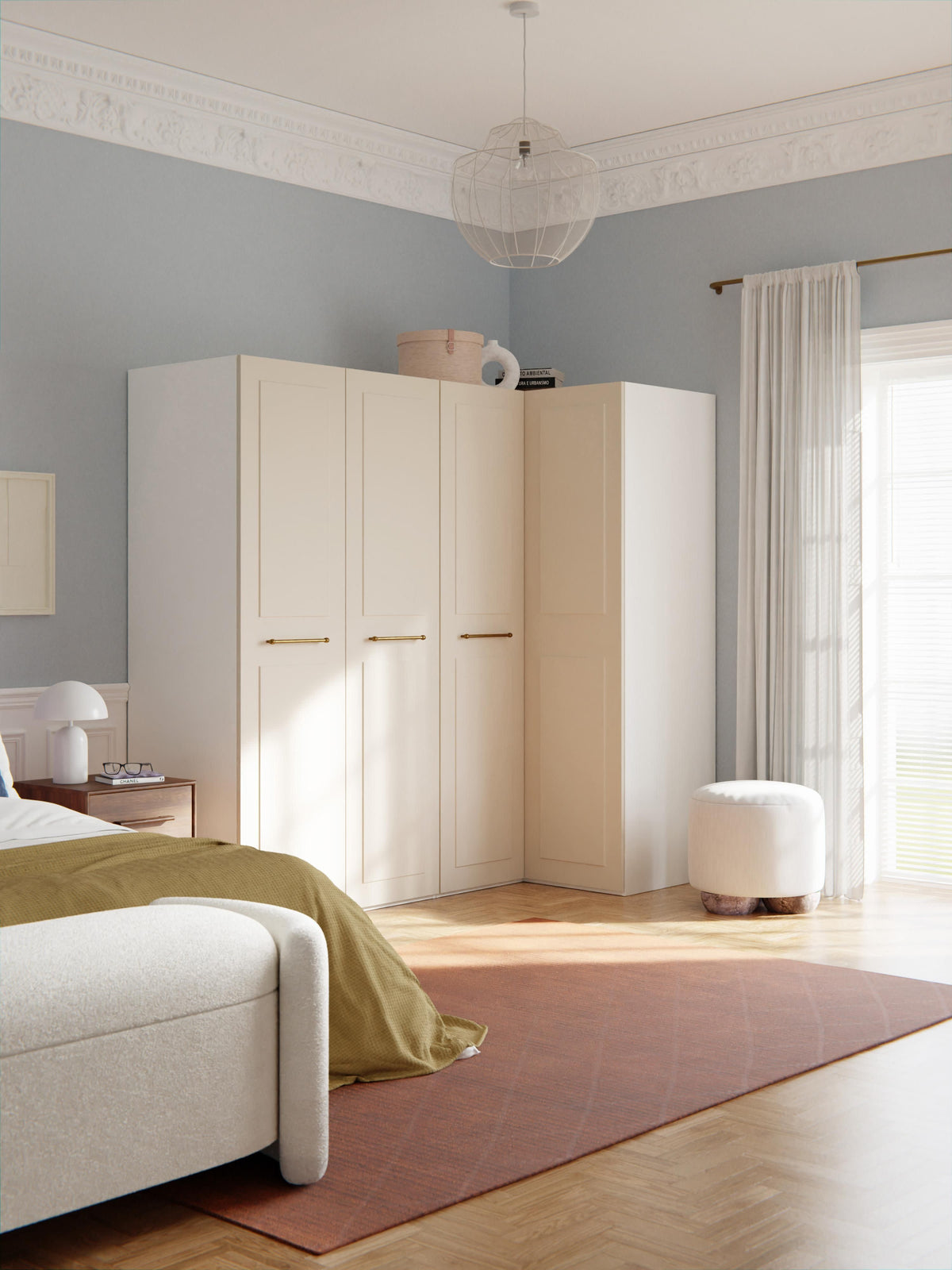 Charmoine Modular Corner Wardrobe, 215 cm Wide, in Various Sizes