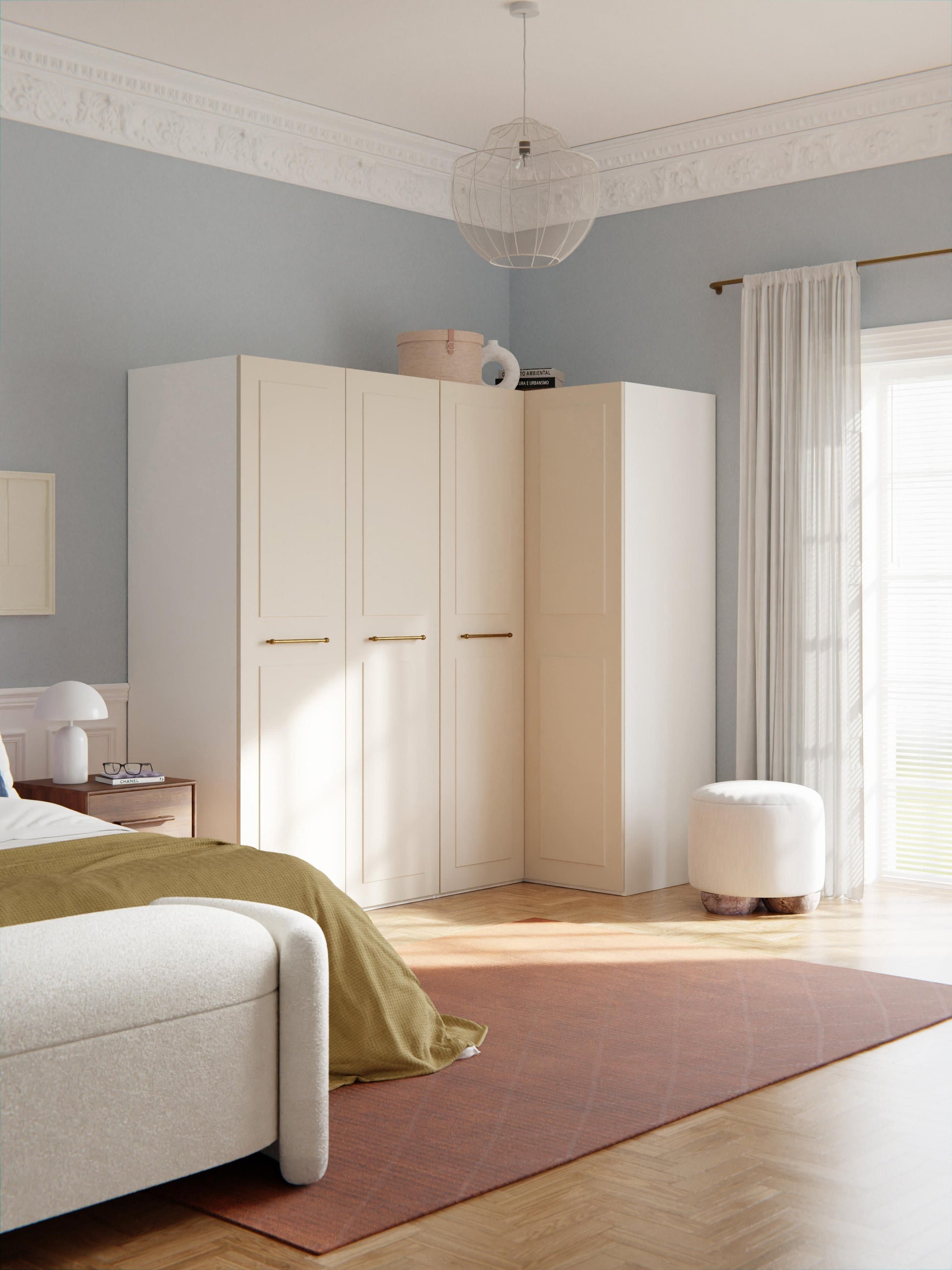Charmoine Modular Corner Wardrobe, 215 cm Wide, in Various Sizes