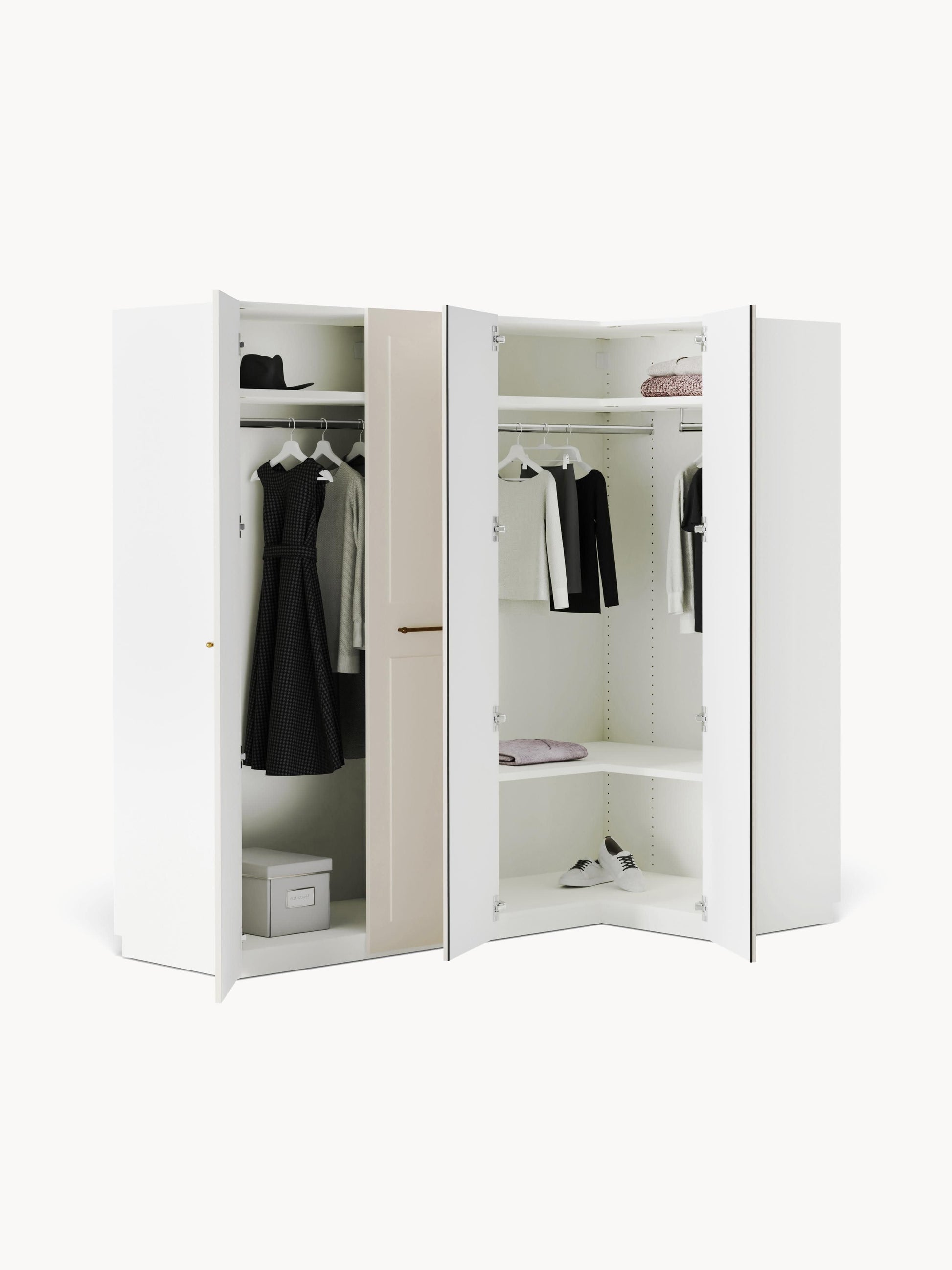 Charmoine Modular Corner Wardrobe, 215 cm Wide, in Various Sizes