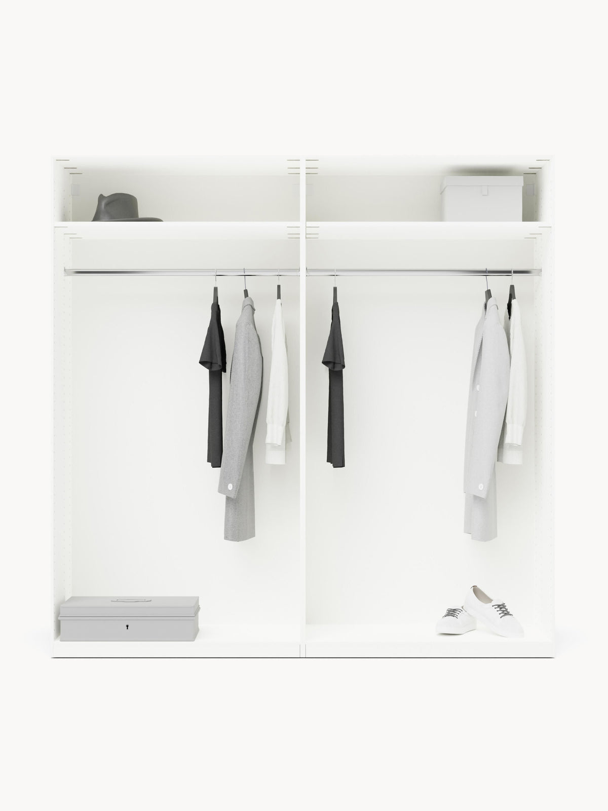 Charmoine Modular Hinged-Door Wardrobe, 200 cm Wide, in Various Sizes