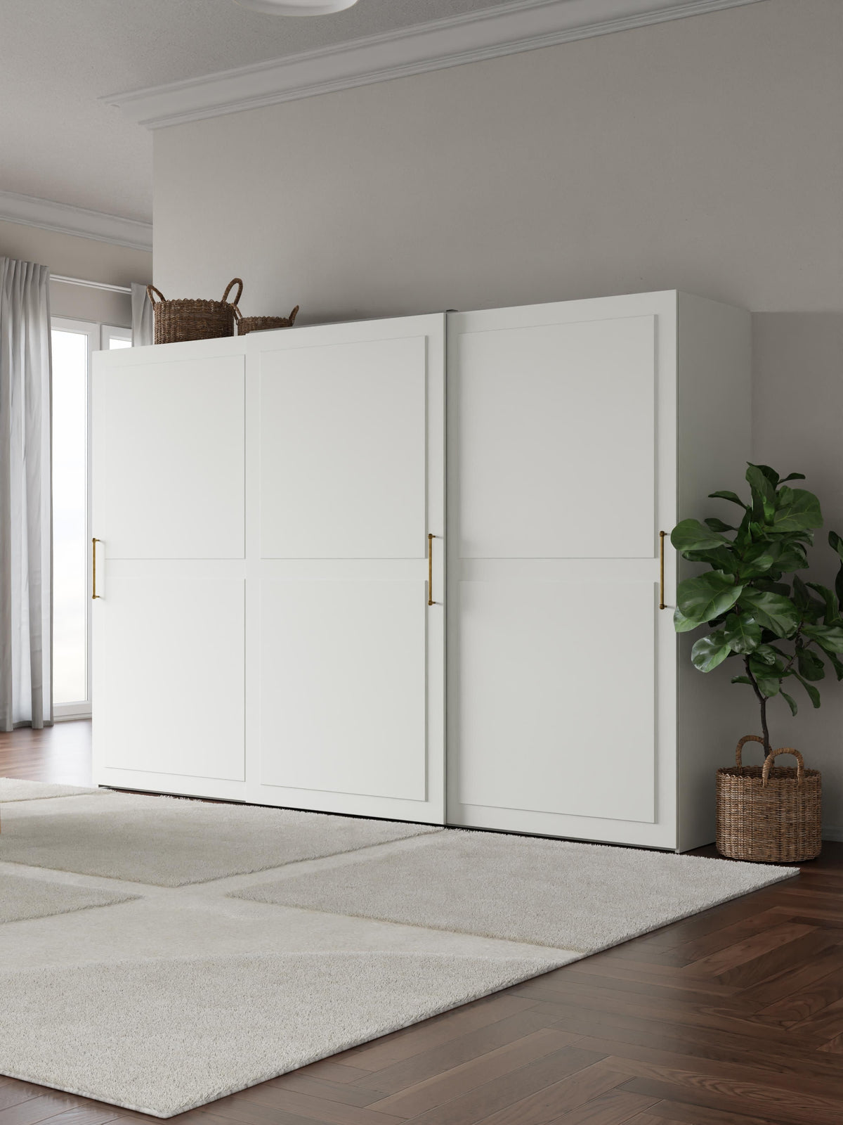 Charmoine Modular Sliding-Door Wardrobe, 300 cm Wide, in Various Sizes
