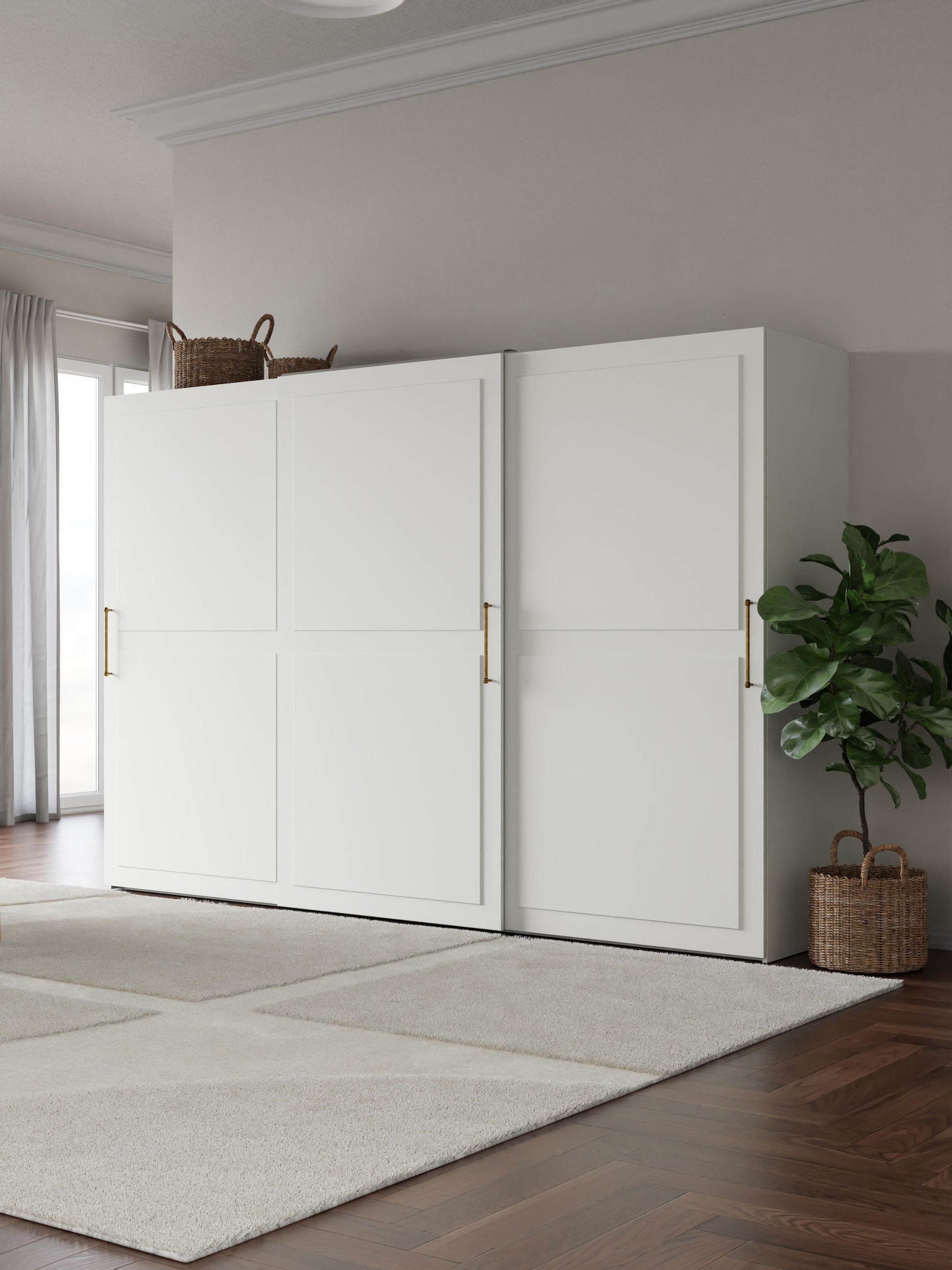 Charmoine Modular Sliding-Door Wardrobe, 300 cm Wide, in Various Sizes