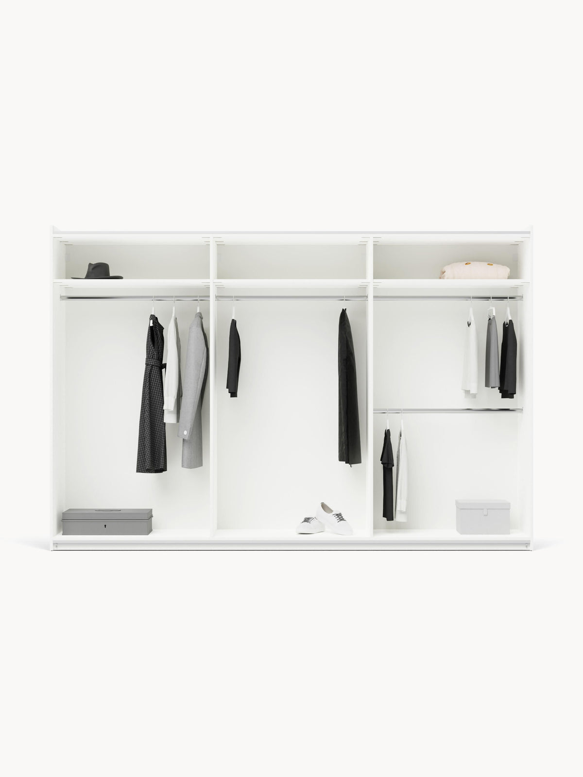 Charmoine Modular Sliding-Door Wardrobe, 300 cm Wide, in Various Sizes