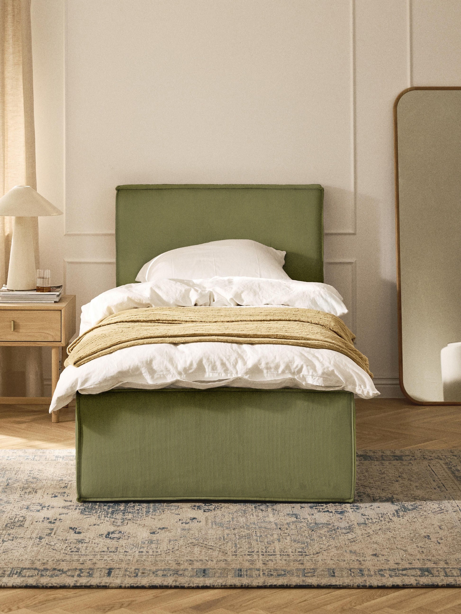Drennova Single Bed in Corduroy