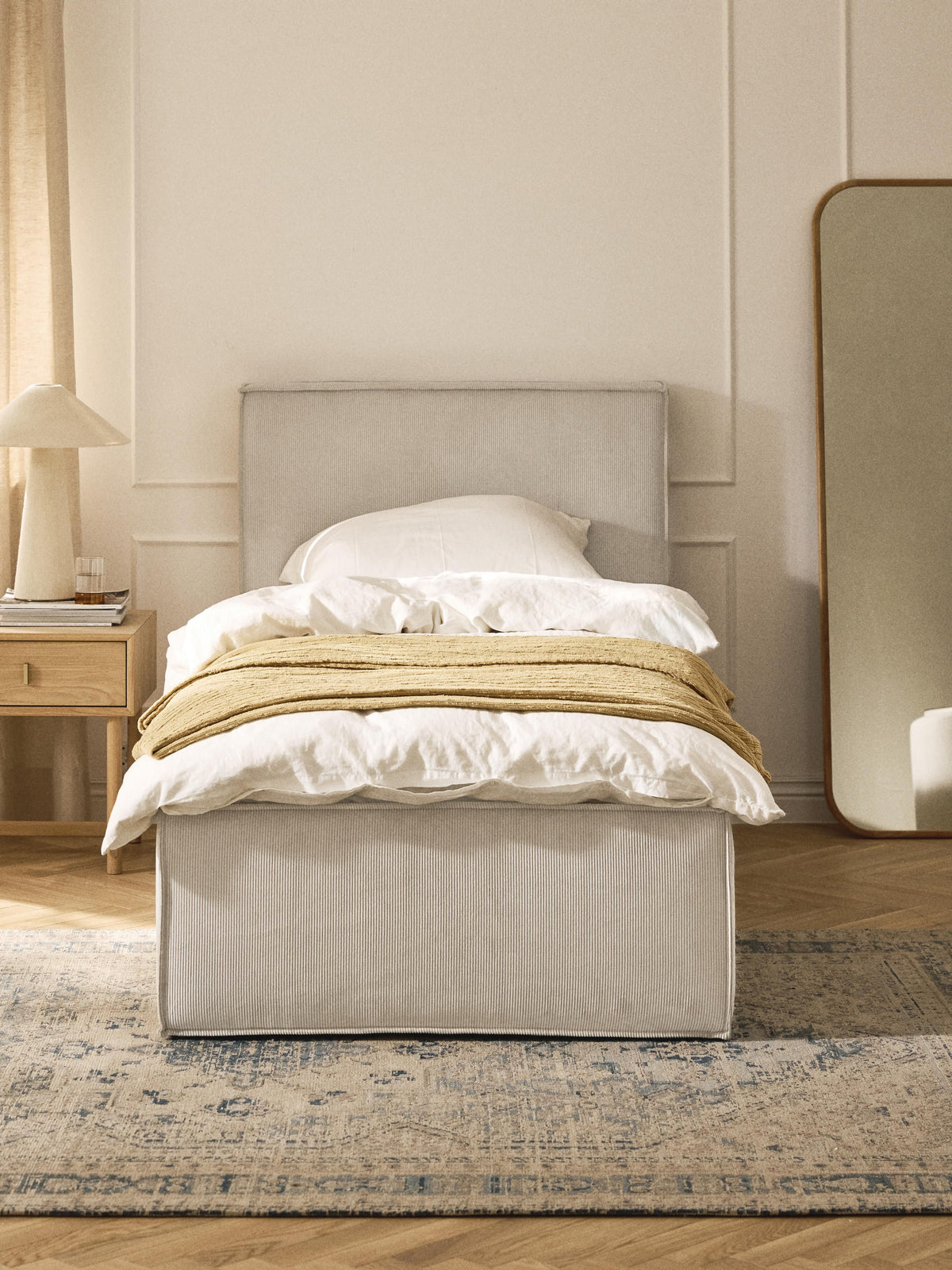 Drennova Single Bed in Corduroy
