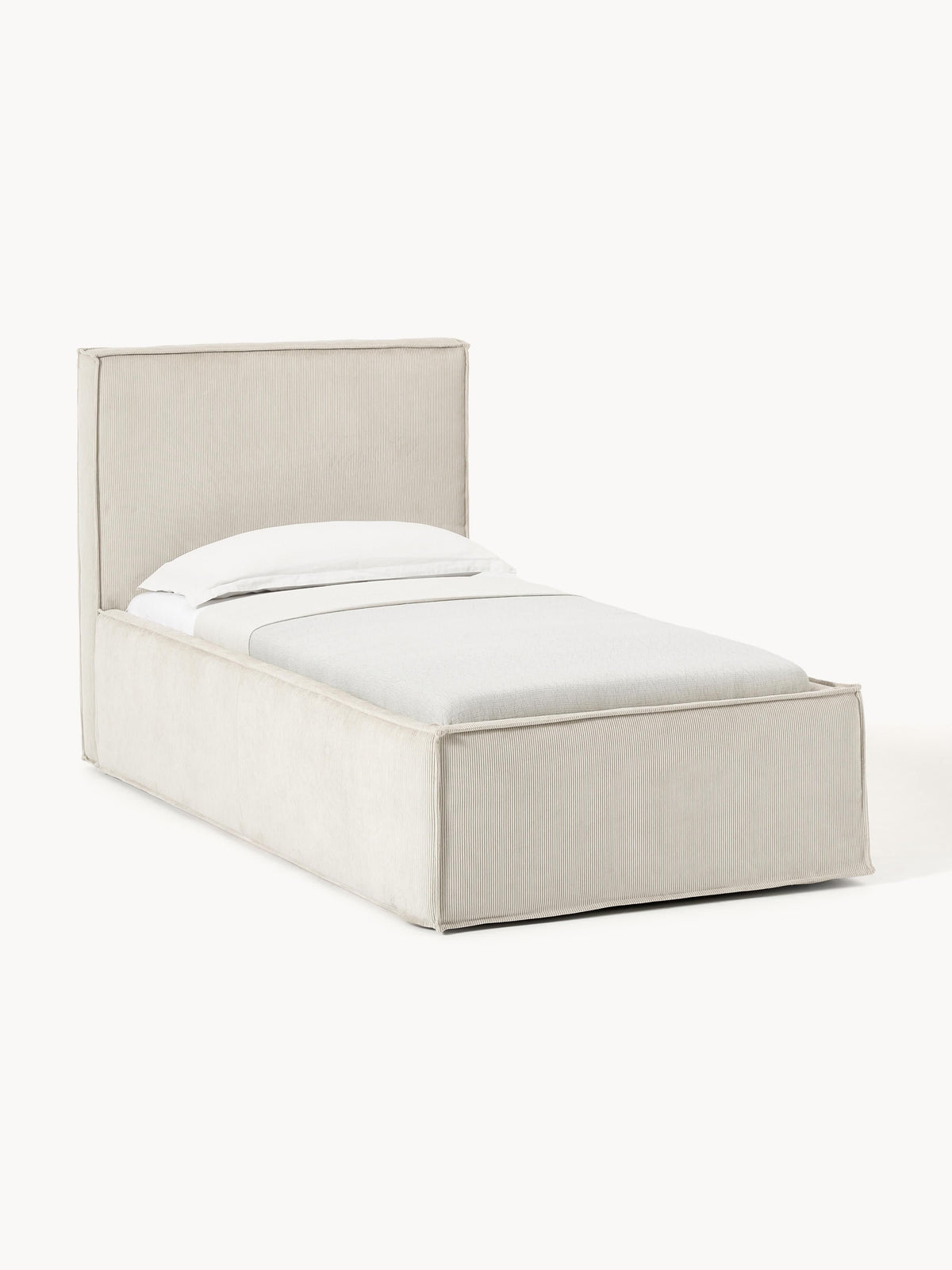 Drennova Single Bed in Corduroy with Storage